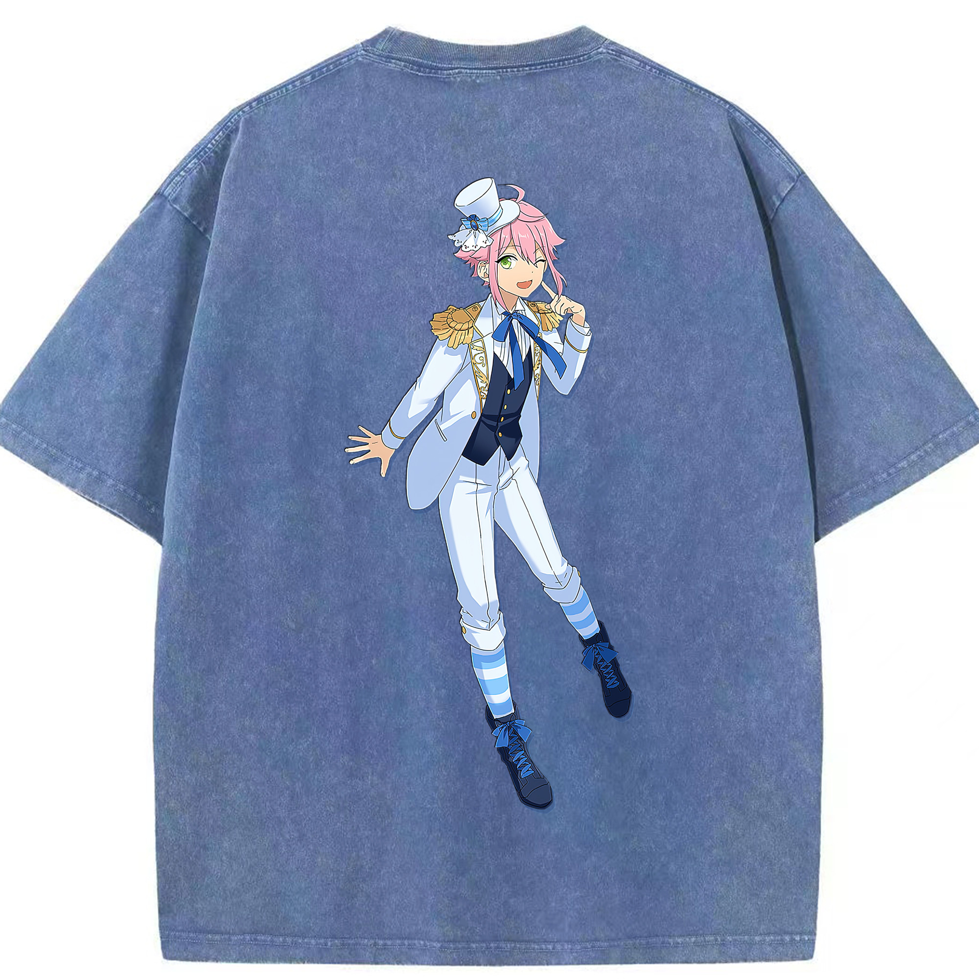 （画像用） あんさんぶるスターズ! Ensemble Stars 綿100% ヴィンテージ風 半袖Tシャツ（背面プリント）