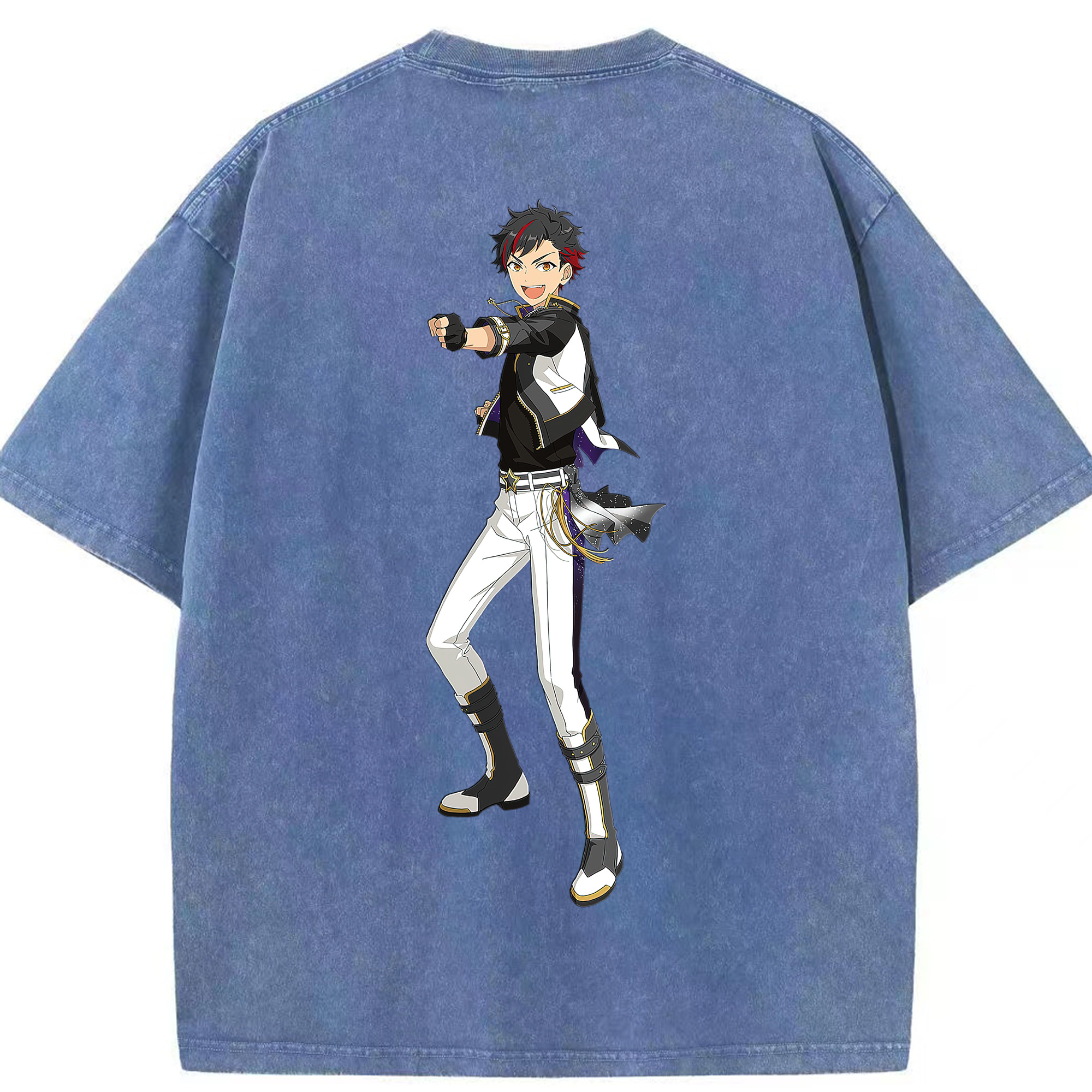 （画像用） あんさんぶるスターズ! Ensemble Stars 綿100% ヴィンテージ風 半袖Tシャツ（背面プリント）