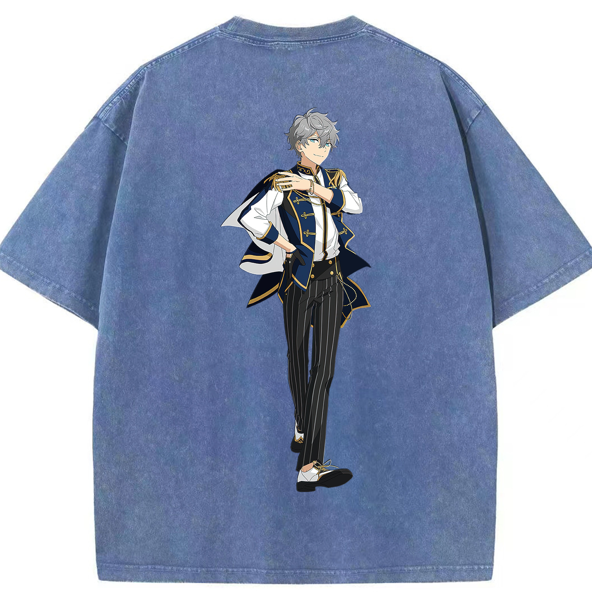 （画像用） あんさんぶるスターズ! Ensemble Stars 綿100% ヴィンテージ風 半袖Tシャツ（背面プリント）