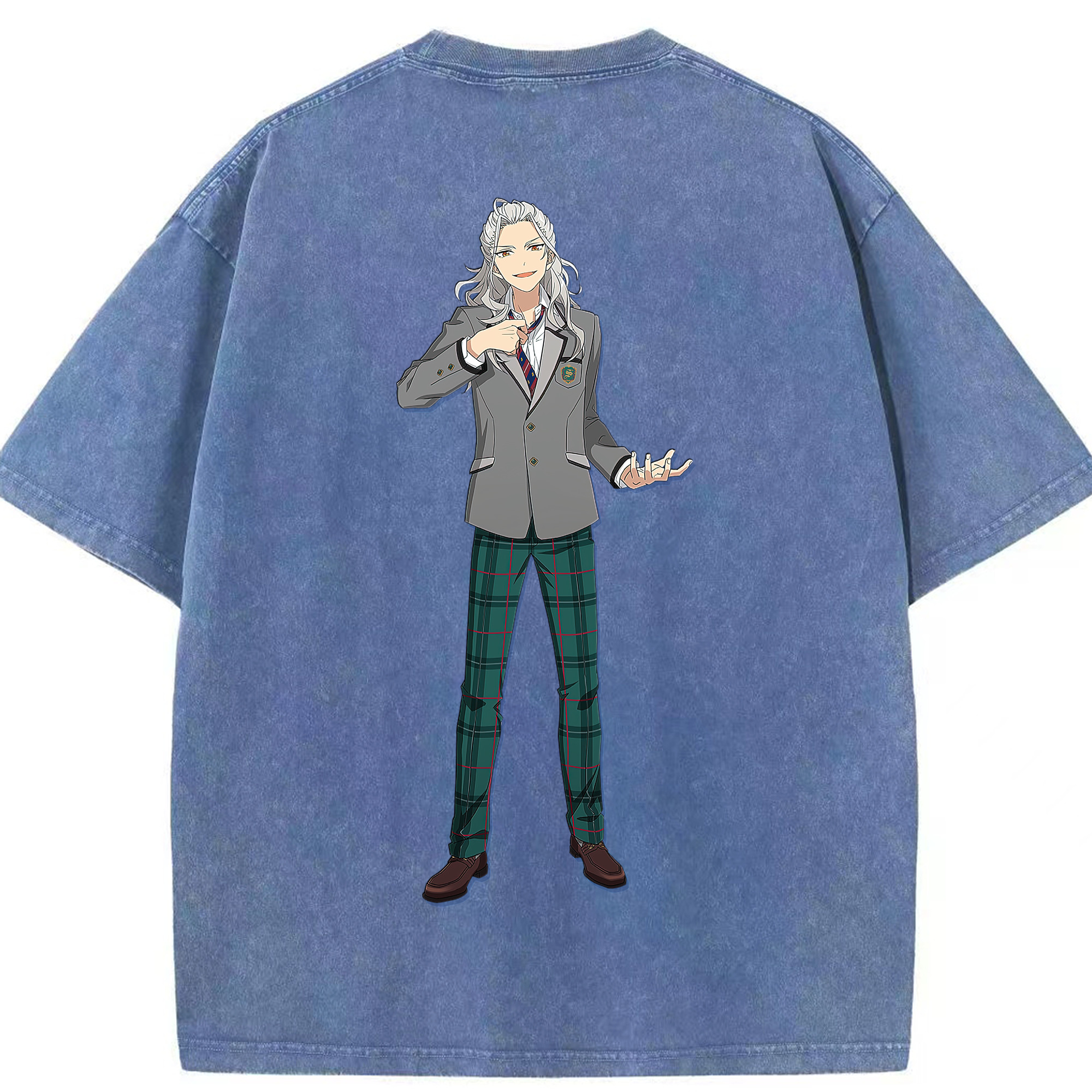 （画像用） あんさんぶるスターズ! Ensemble Stars 綿100% ヴィンテージ風 半袖Tシャツ（背面プリント）