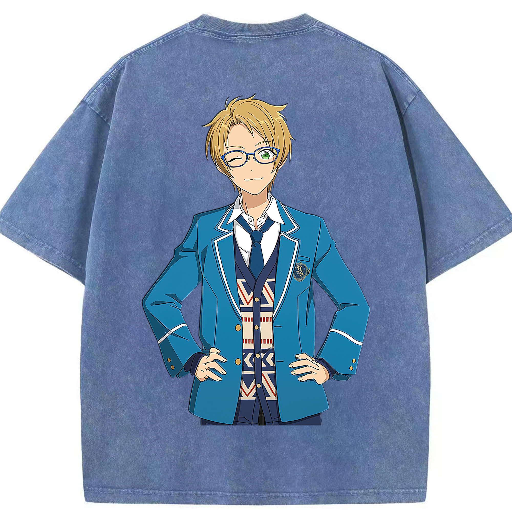 （画像用） あんさんぶるスターズ! Ensemble Stars 綿100% ヴィンテージ風 半袖Tシャツ（背面プリント）