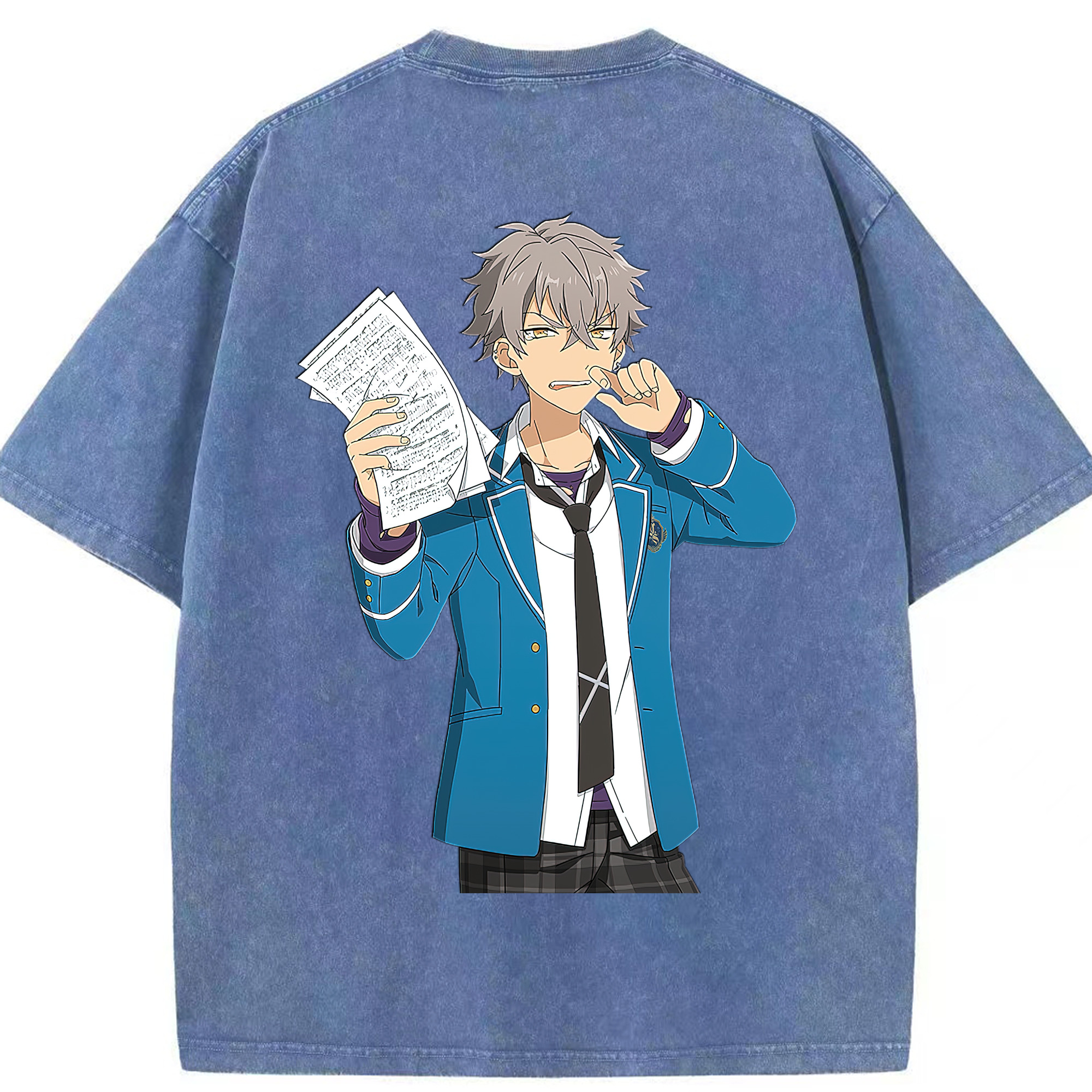 （画像用） あんさんぶるスターズ! Ensemble Stars 綿100% ヴィンテージ風 半袖Tシャツ（背面プリント）