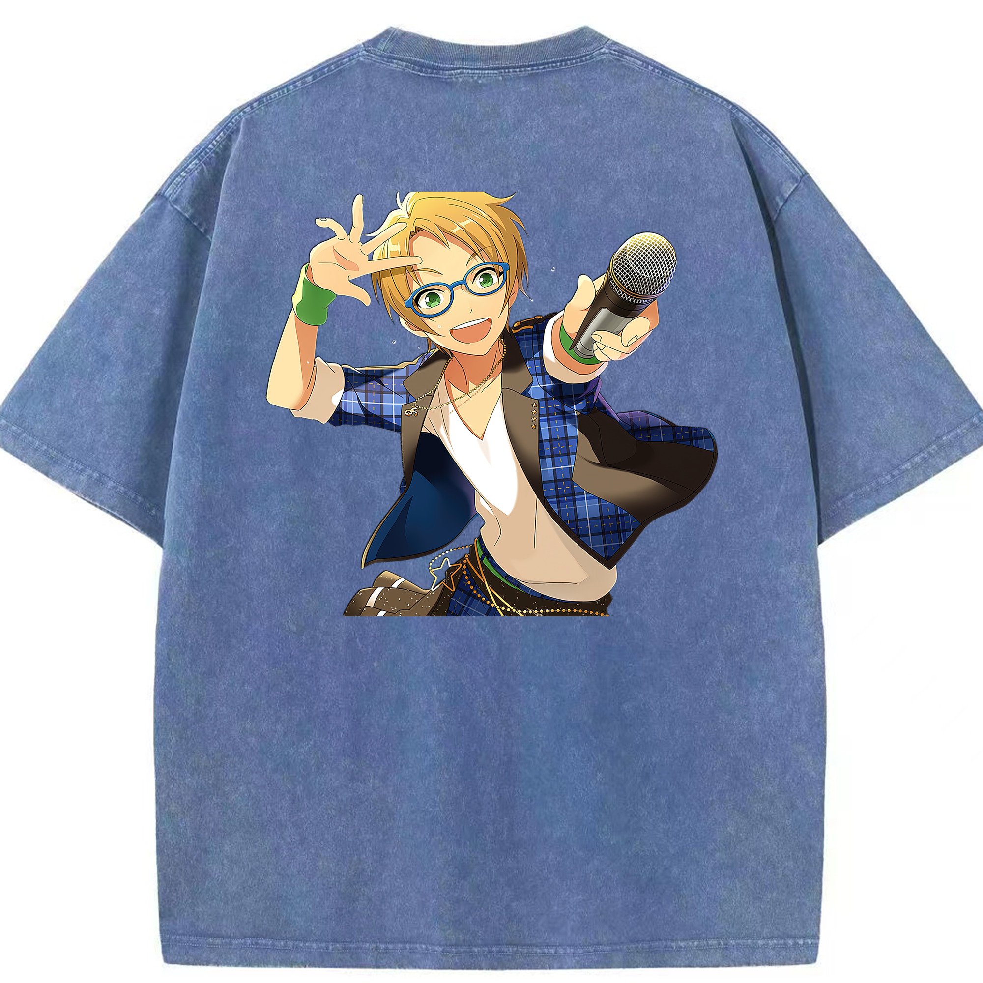 （画像用） あんさんぶるスターズ! Ensemble Stars 綿100% ヴィンテージ風 半袖Tシャツ（背面プリント）