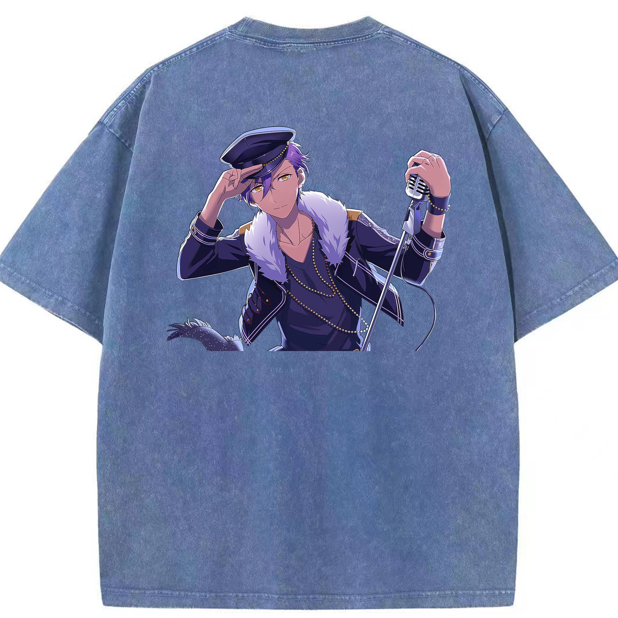 （画像用） あんさんぶるスターズ! Ensemble Stars 綿100% ヴィンテージ風 半袖Tシャツ（背面プリント）