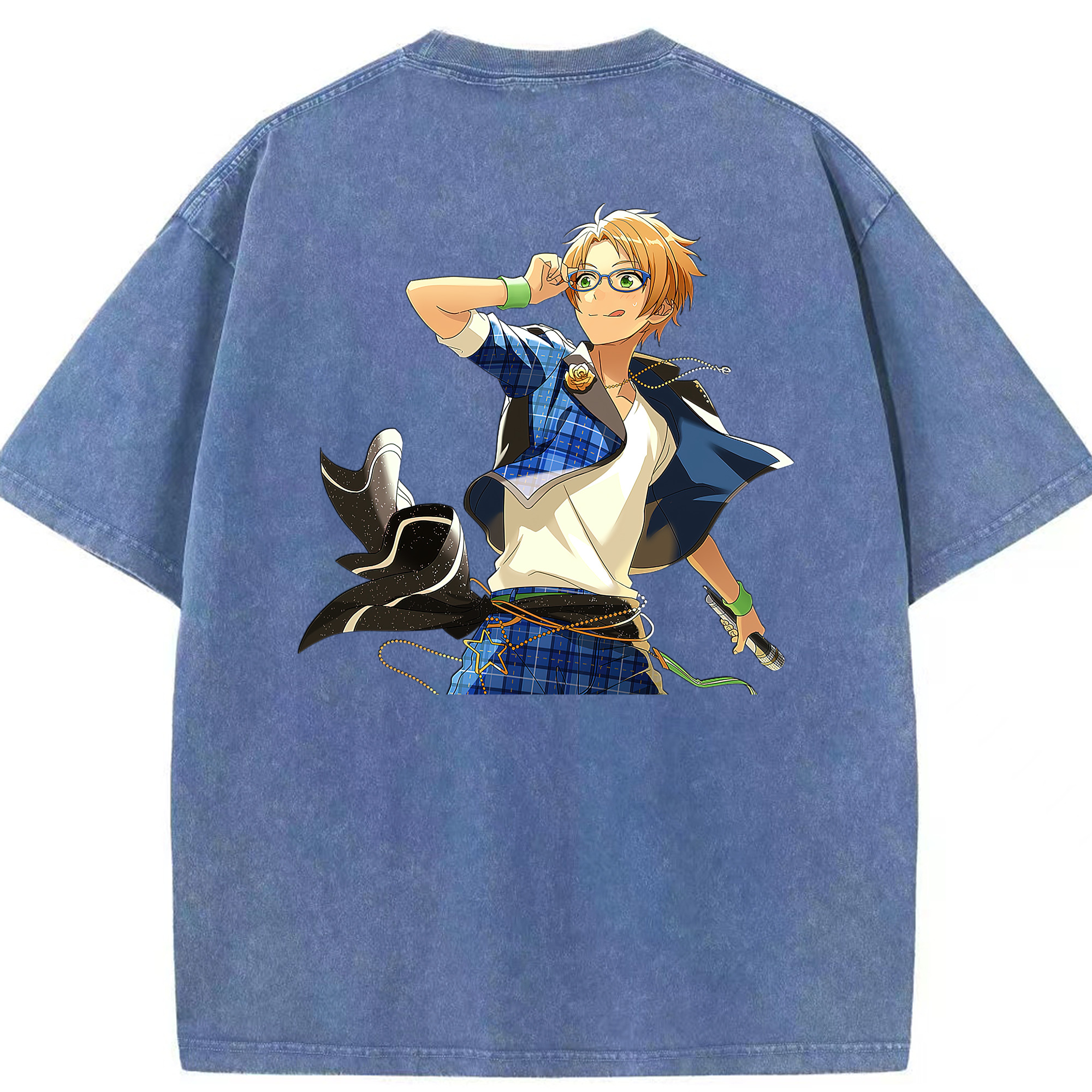 （画像用） あんさんぶるスターズ! Ensemble Stars 綿100% ヴィンテージ風 半袖Tシャツ（背面プリント）