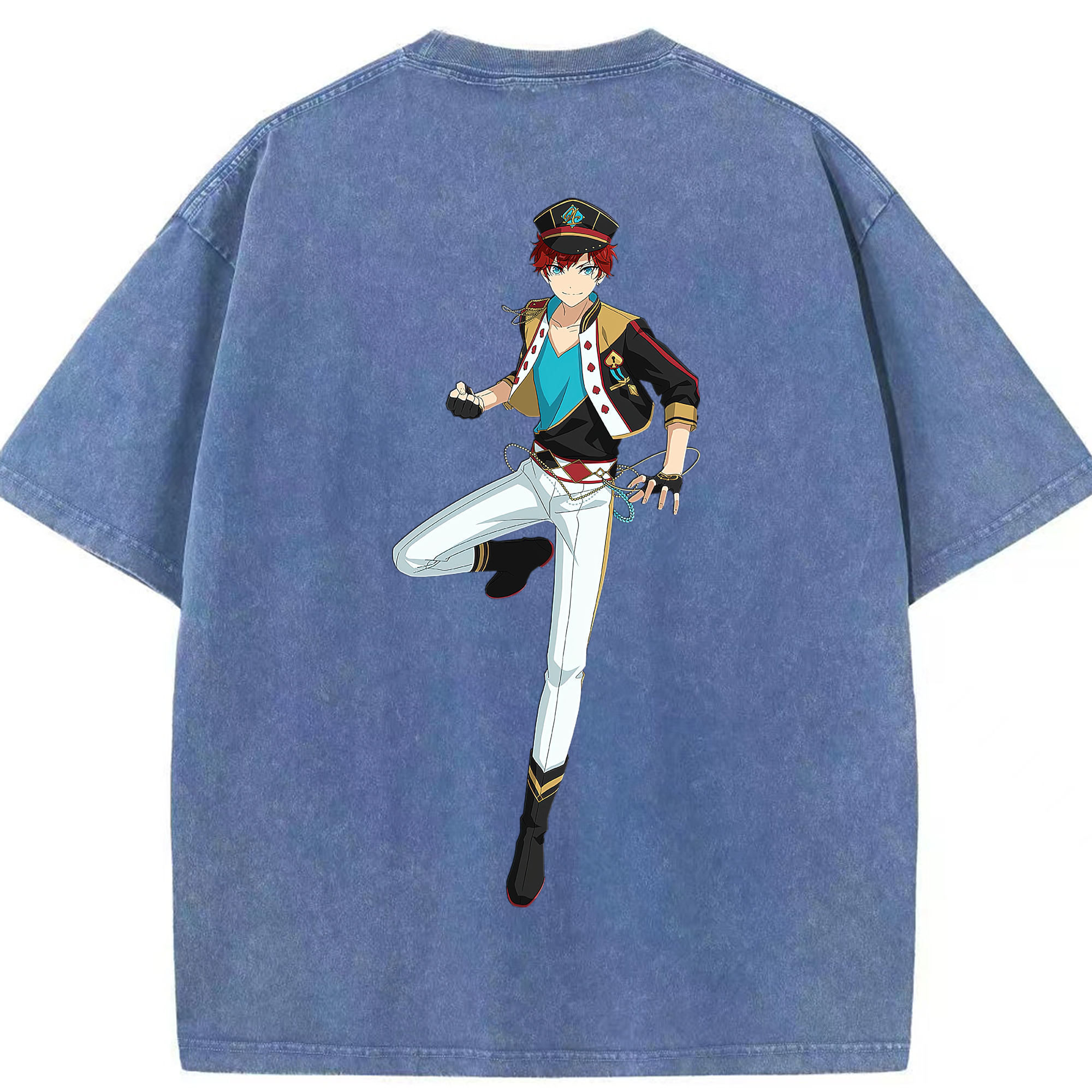 （画像用） あんさんぶるスターズ! Ensemble Stars 綿100% ヴィンテージ風 半袖Tシャツ（背面プリント）