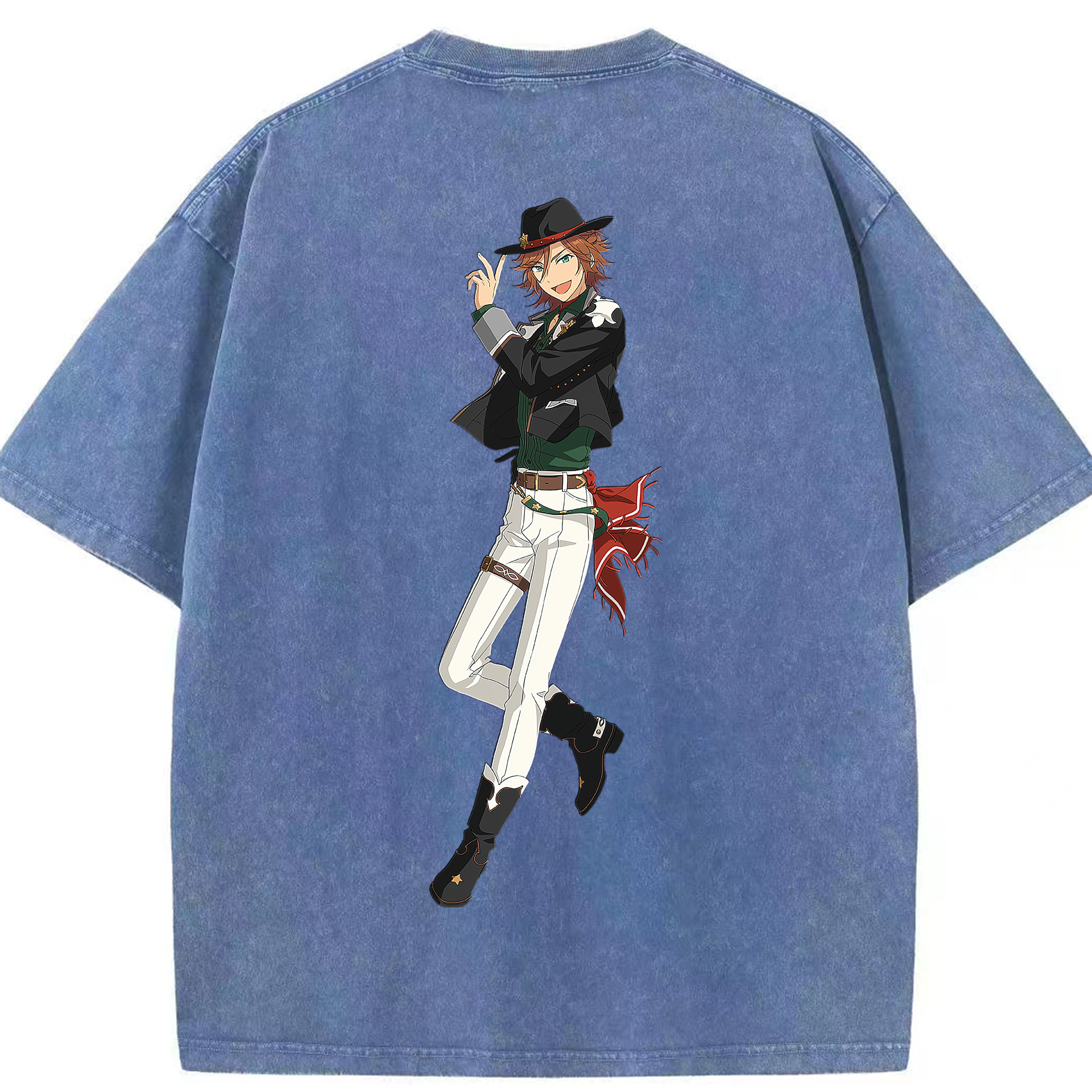 （画像用） あんさんぶるスターズ! Ensemble Stars 綿100% ヴィンテージ風 半袖Tシャツ（背面プリント）