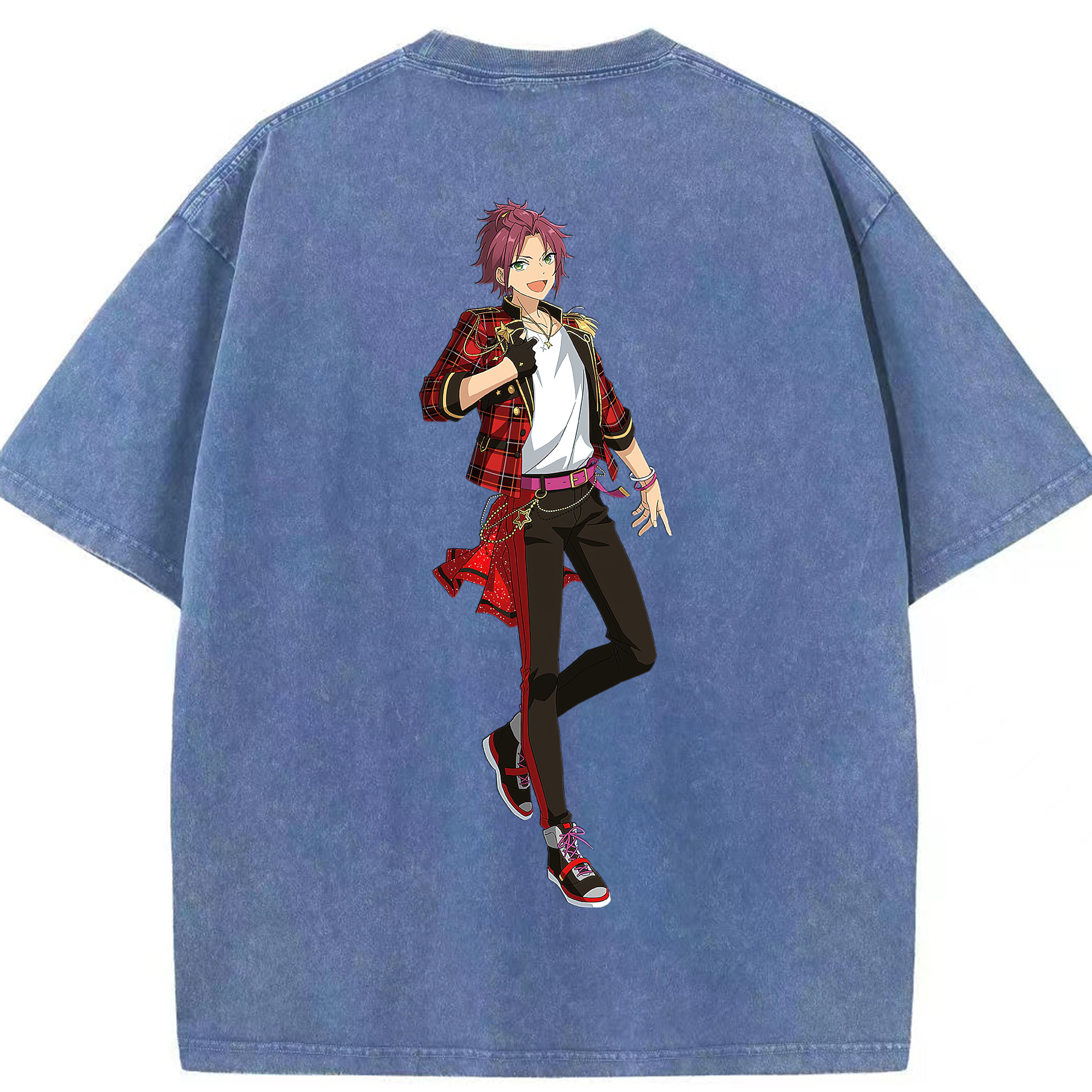 （画像用） あんさんぶるスターズ! Ensemble Stars 綿100% ヴィンテージ風 半袖Tシャツ（背面プリント）