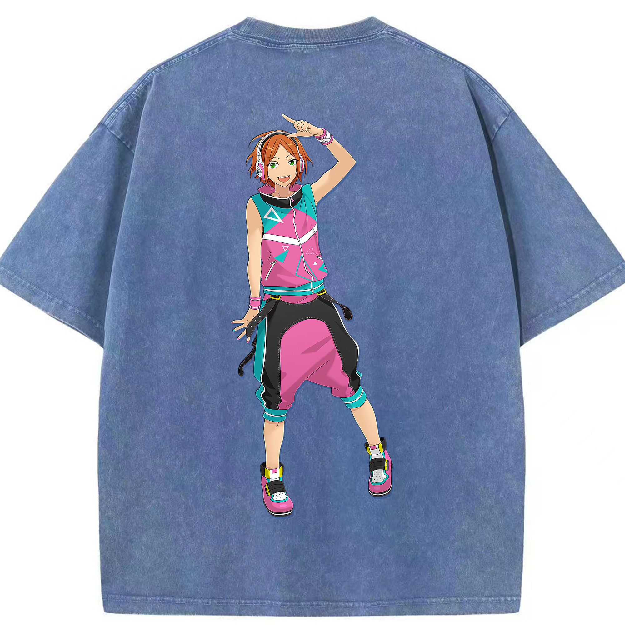 （画像用） あんさんぶるスターズ! Ensemble Stars 綿100% ヴィンテージ風 半袖Tシャツ（背面プリント）
