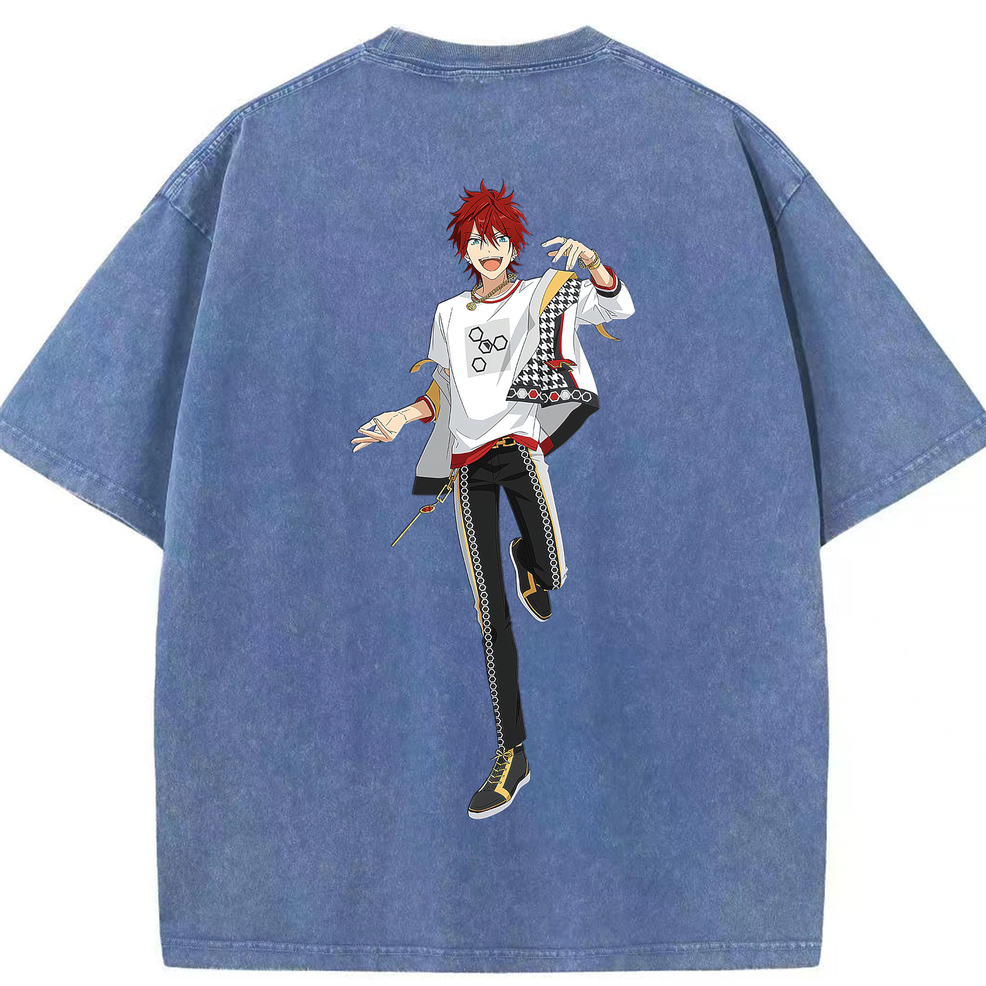 （画像用） あんさんぶるスターズ! Ensemble Stars 綿100% ヴィンテージ風 半袖Tシャツ（背面プリント）