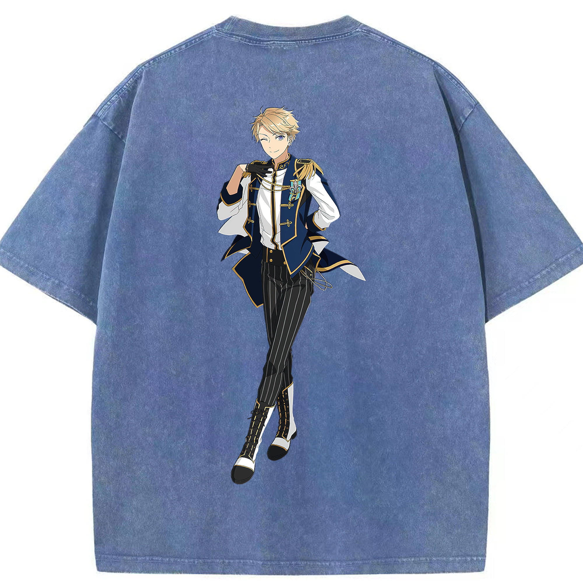 （画像用） あんさんぶるスターズ! Ensemble Stars 綿100% ヴィンテージ風 半袖Tシャツ（背面プリント）