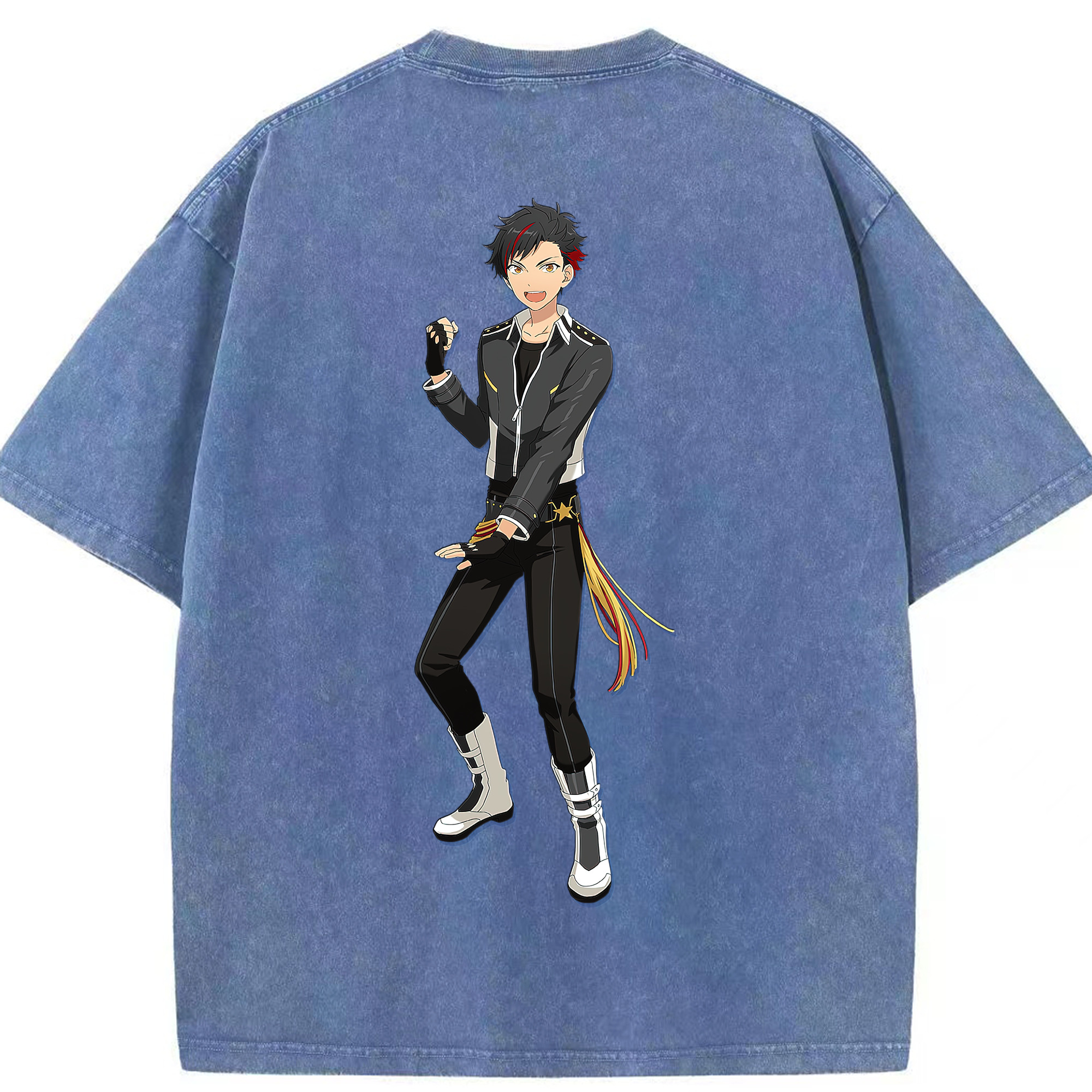（画像用） あんさんぶるスターズ! Ensemble Stars 綿100% ヴィンテージ風 半袖Tシャツ（背面プリント）