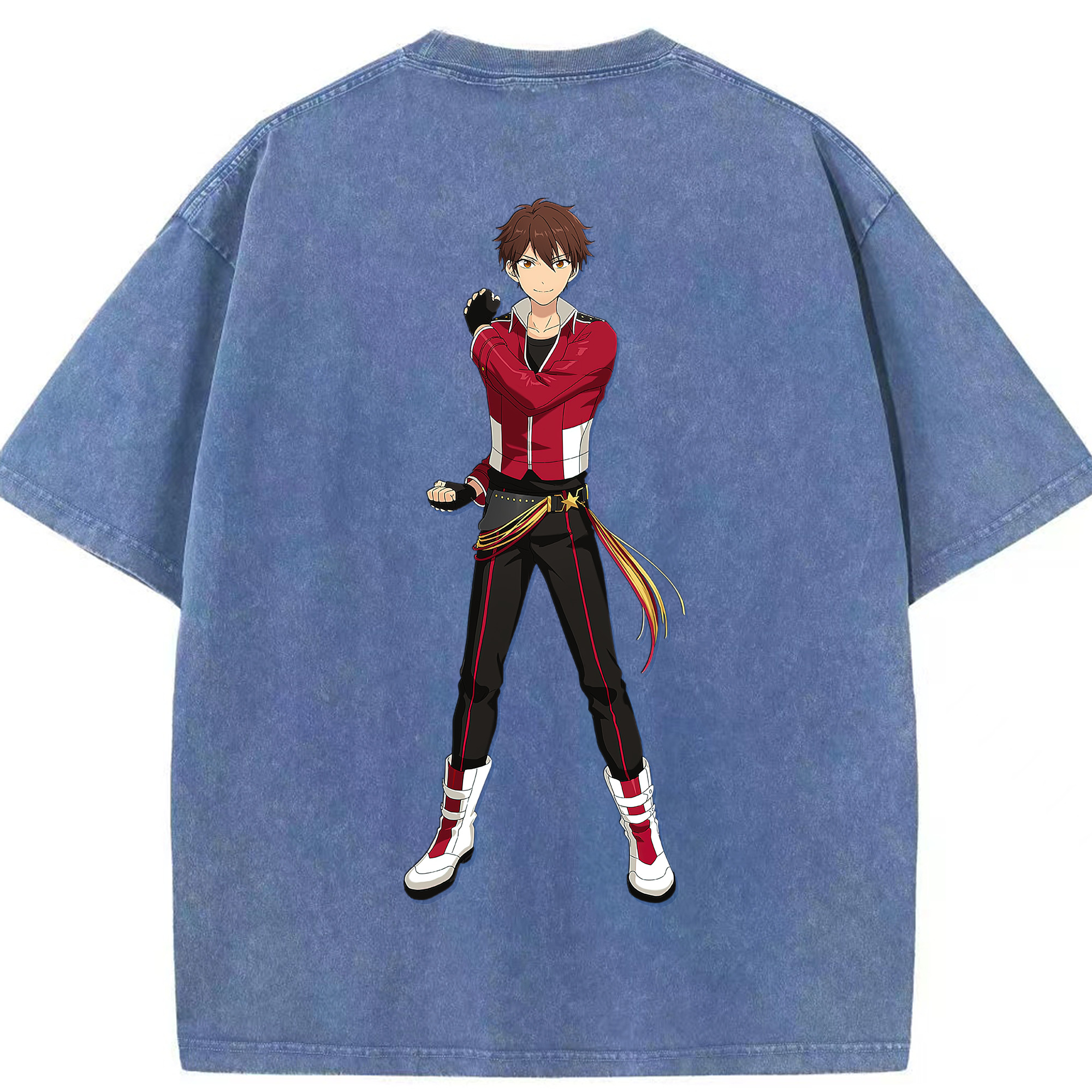 （画像用） あんさんぶるスターズ! Ensemble Stars 綿100% ヴィンテージ風 半袖Tシャツ（背面プリント）