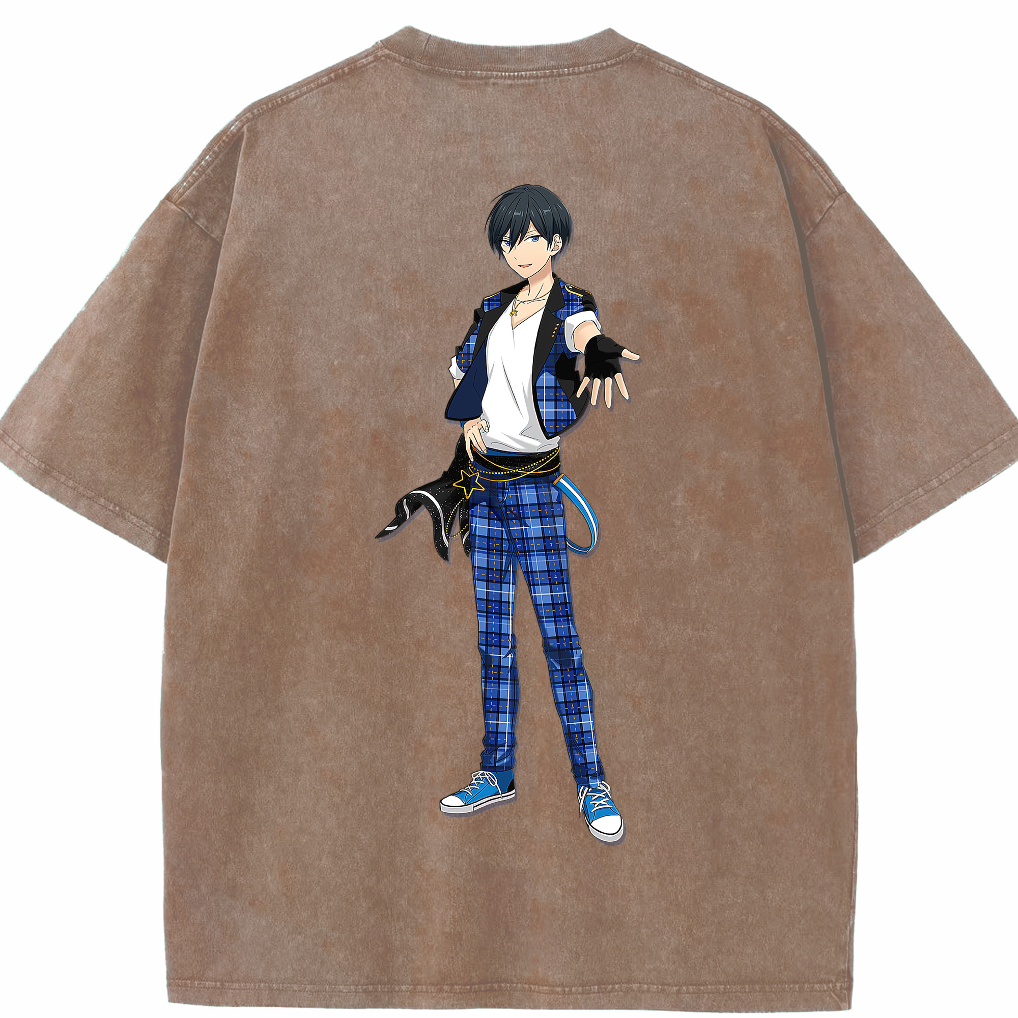 （画像用） あんさんぶるスターズ! Ensemble Stars 綿100% ヴィンテージ風 半袖Tシャツ（背面プリント）
