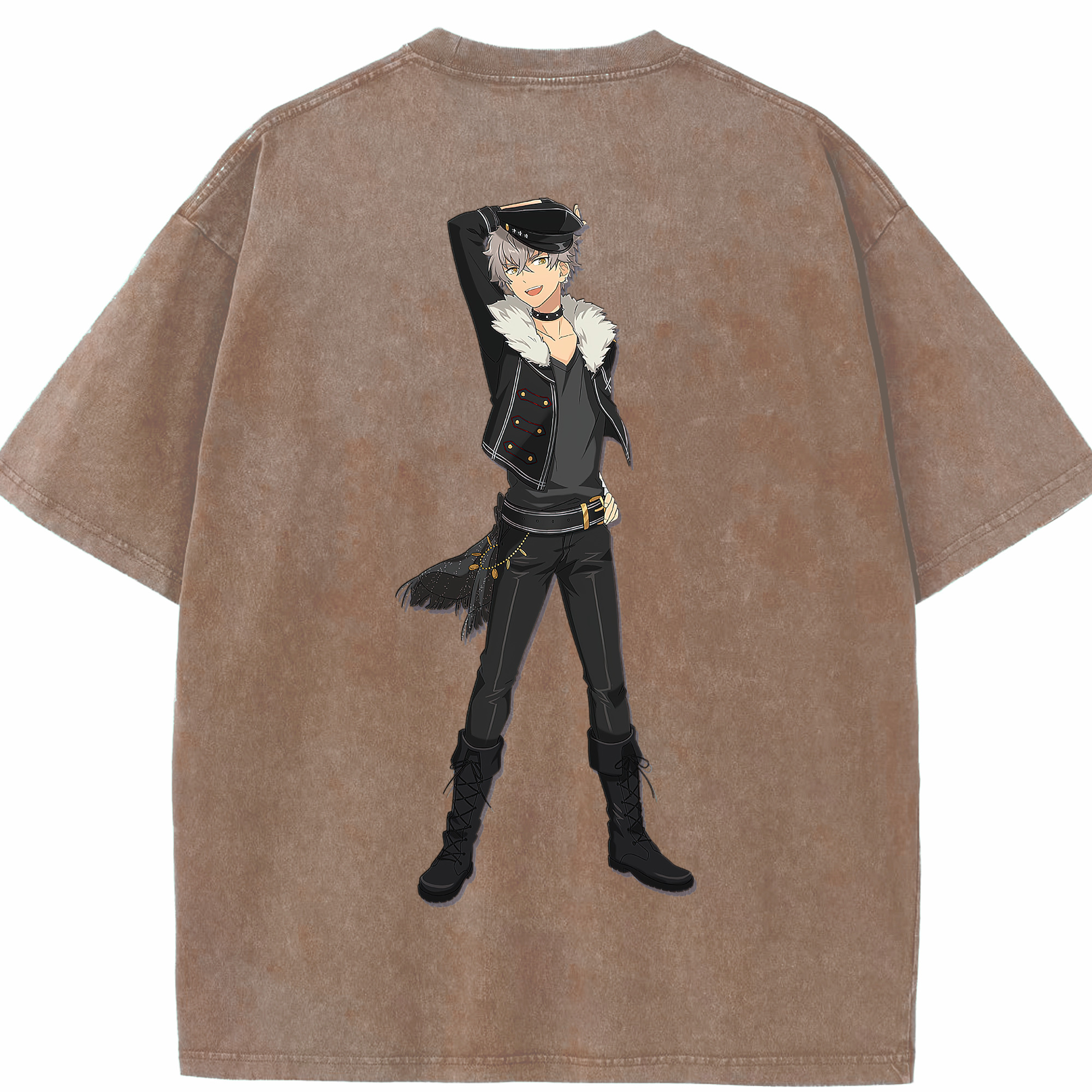 （画像用） あんさんぶるスターズ! Ensemble Stars 綿100% ヴィンテージ風 半袖Tシャツ（背面プリント）