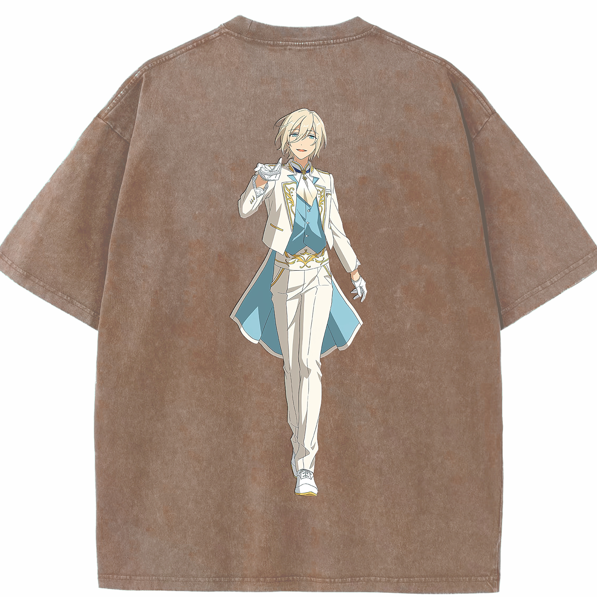 （画像用） あんさんぶるスターズ! Ensemble Stars 綿100% ヴィンテージ風 半袖Tシャツ（背面プリント）