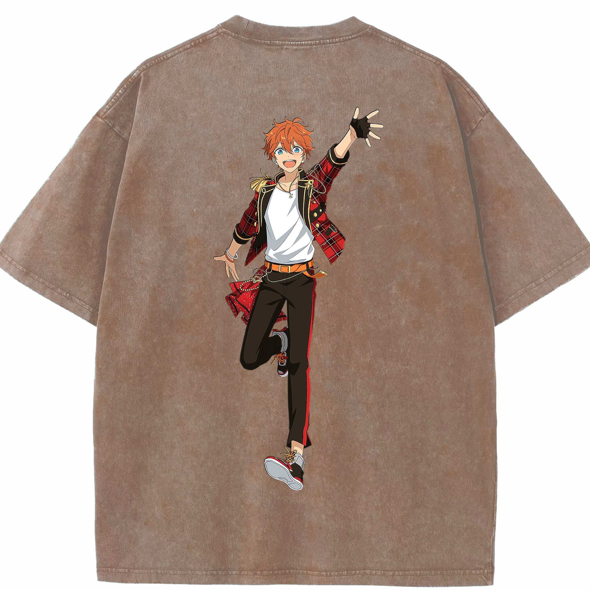 （画像用） あんさんぶるスターズ! Ensemble Stars 綿100% ヴィンテージ風 半袖Tシャツ（背面プリント）