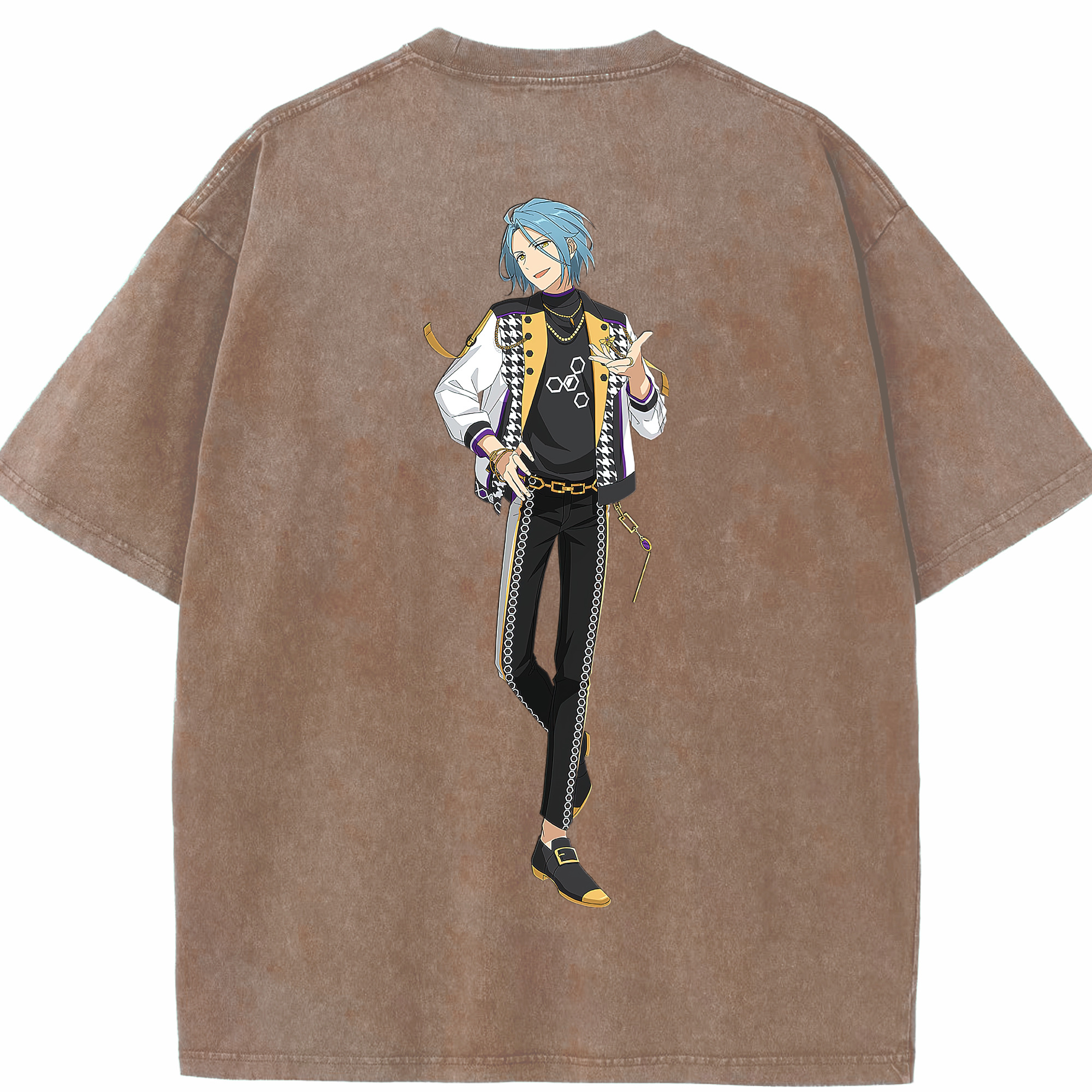 （画像用） あんさんぶるスターズ! Ensemble Stars 綿100% ヴィンテージ風 半袖Tシャツ（背面プリント）