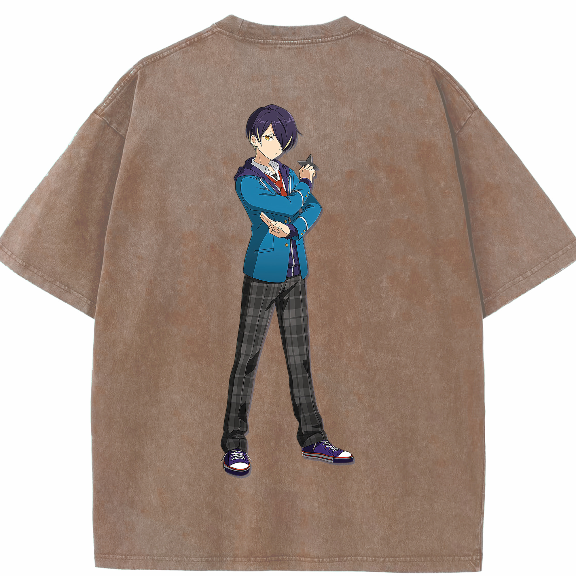 （画像用） あんさんぶるスターズ! Ensemble Stars 綿100% ヴィンテージ風 半袖Tシャツ（背面プリント）
