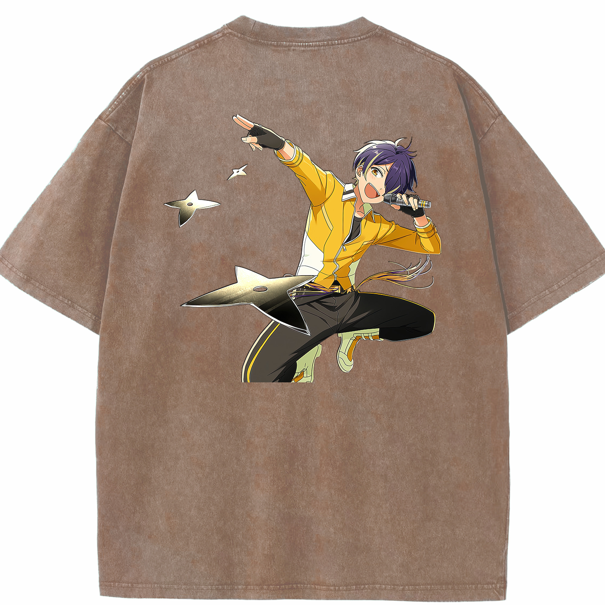 （画像用） あんさんぶるスターズ! Ensemble Stars 綿100% ヴィンテージ風 半袖Tシャツ（背面プリント）