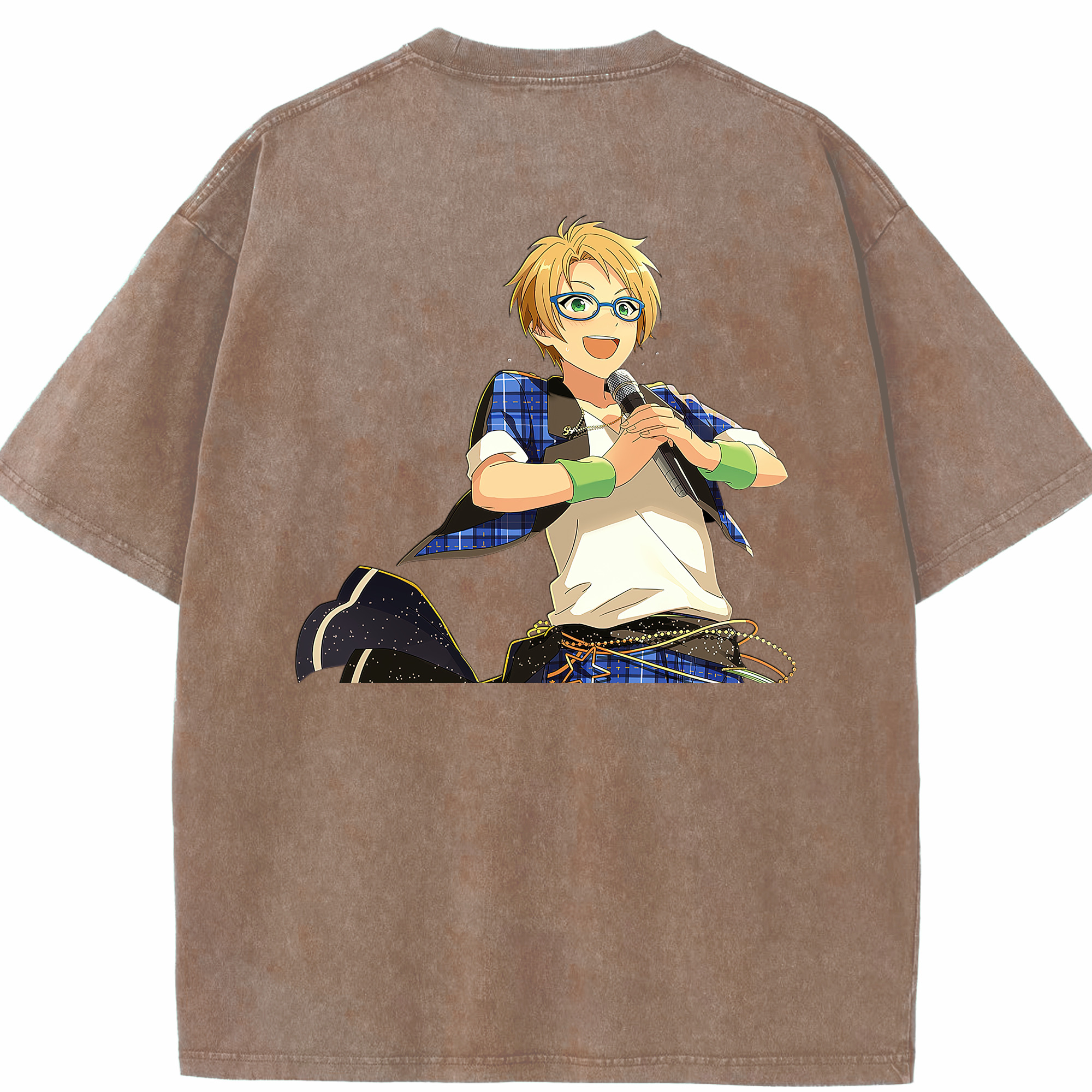 （画像用） あんさんぶるスターズ! Ensemble Stars 綿100% ヴィンテージ風 半袖Tシャツ（背面プリント）