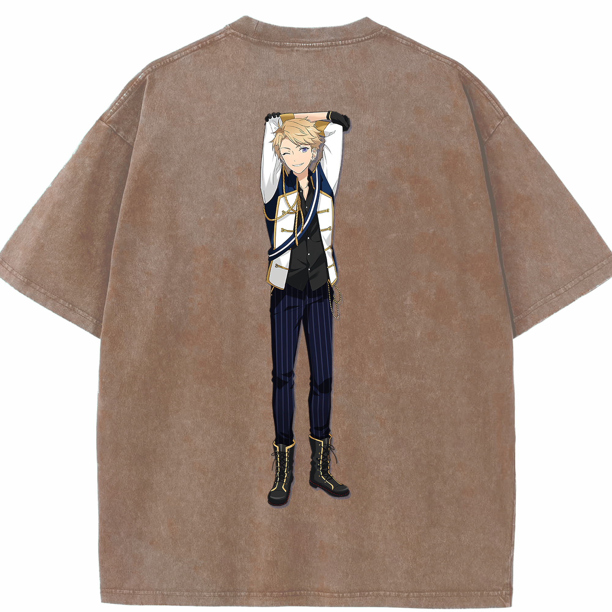 （画像用） あんさんぶるスターズ! Ensemble Stars 綿100% ヴィンテージ風 半袖Tシャツ（背面プリント）
