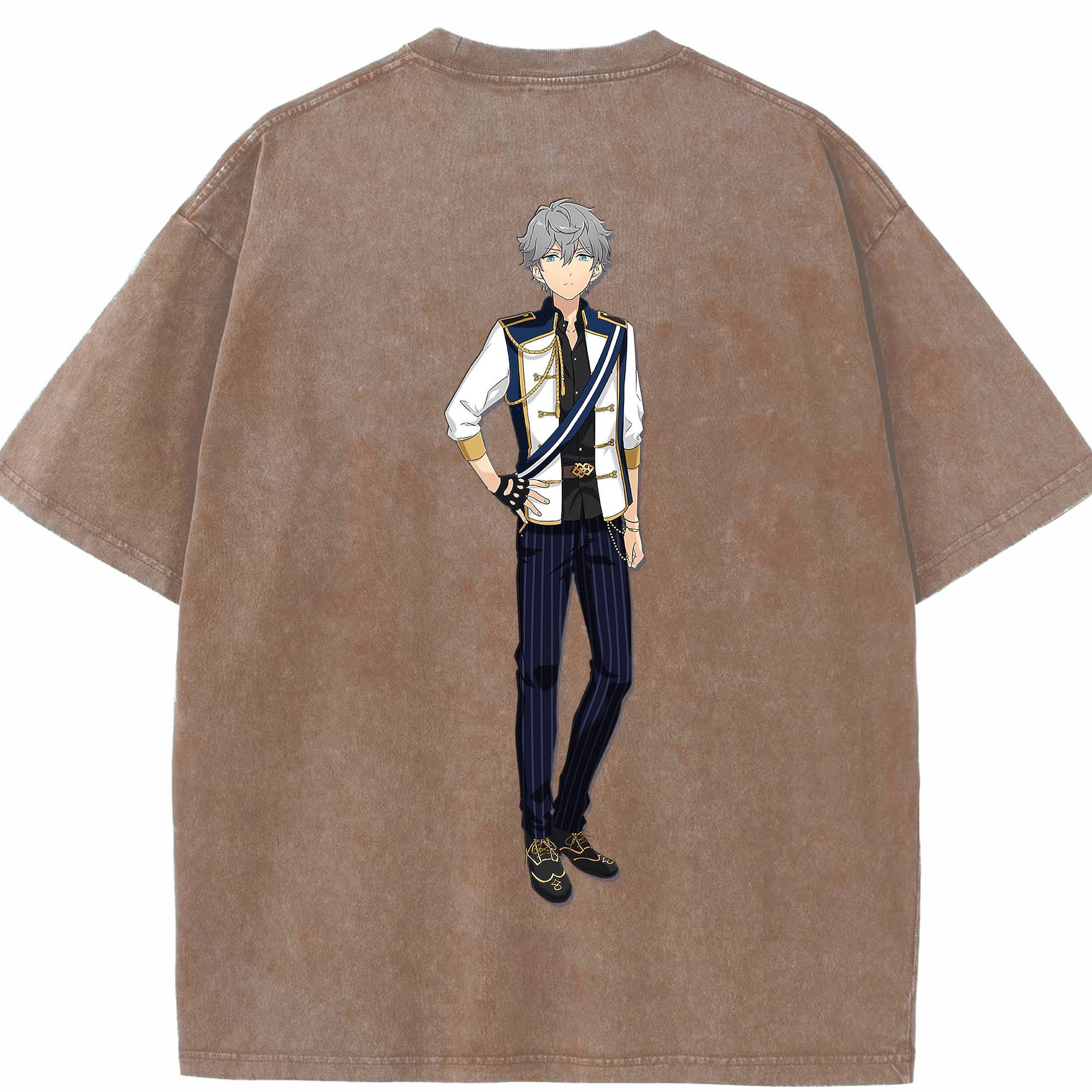 （画像用） あんさんぶるスターズ! Ensemble Stars 綿100% ヴィンテージ風 半袖Tシャツ（背面プリント）