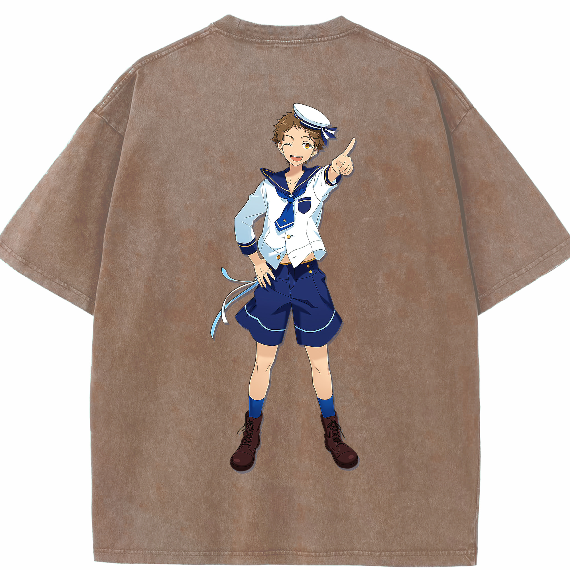 （画像用） あんさんぶるスターズ! Ensemble Stars 綿100% ヴィンテージ風 半袖Tシャツ（背面プリント）