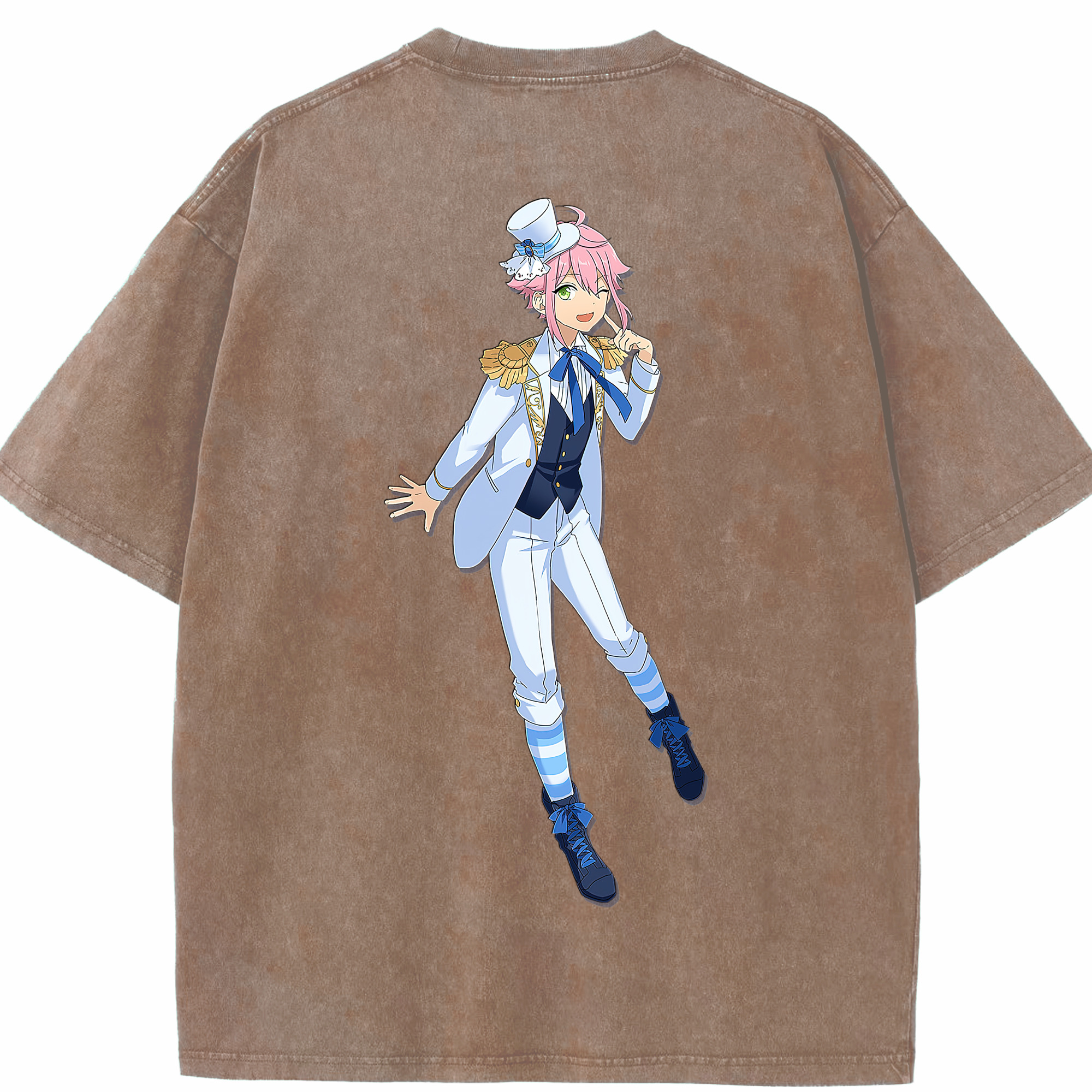 （画像用） あんさんぶるスターズ! Ensemble Stars 綿100% ヴィンテージ風 半袖Tシャツ（背面プリント）