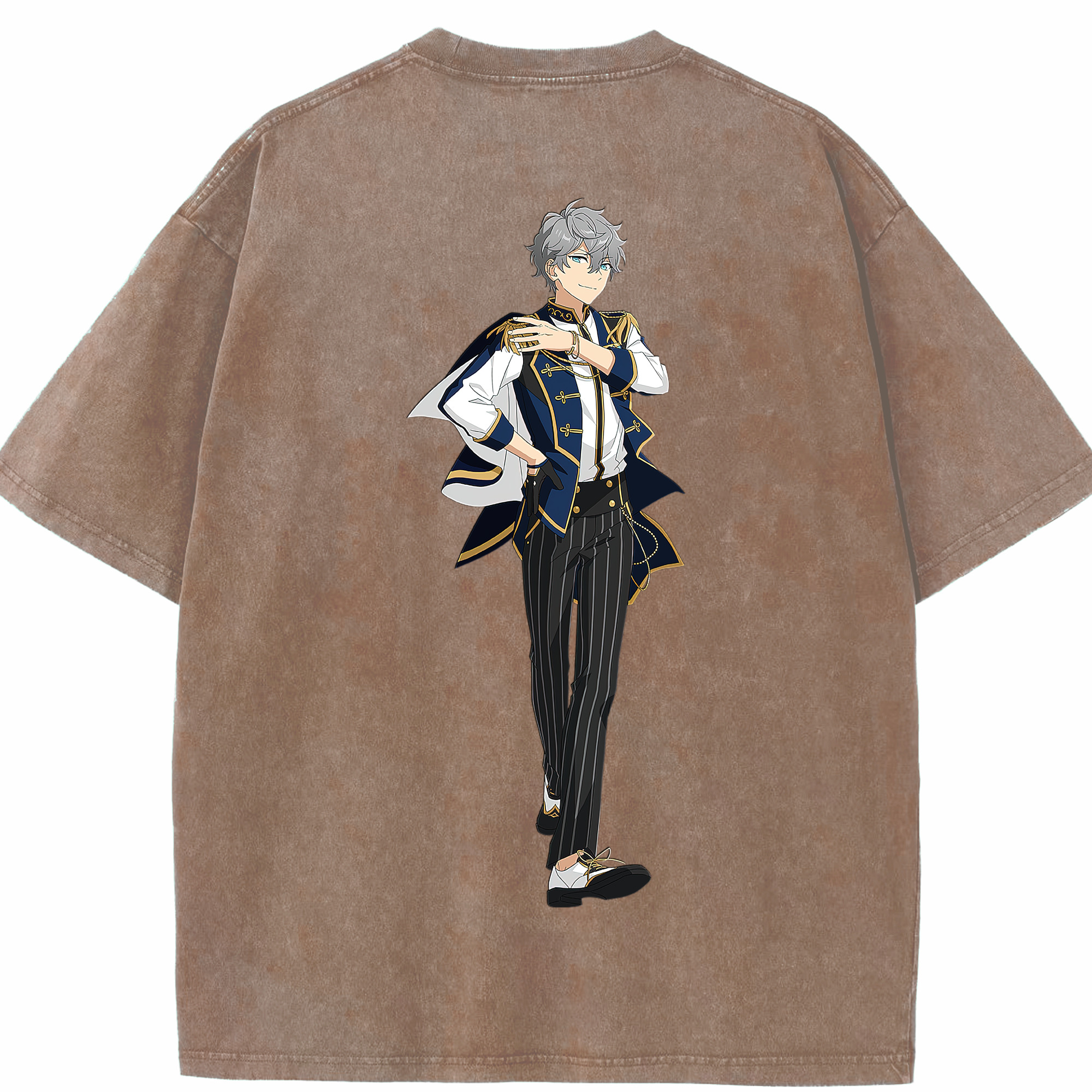 （画像用） あんさんぶるスターズ! Ensemble Stars 綿100% ヴィンテージ風 半袖Tシャツ（背面プリント）