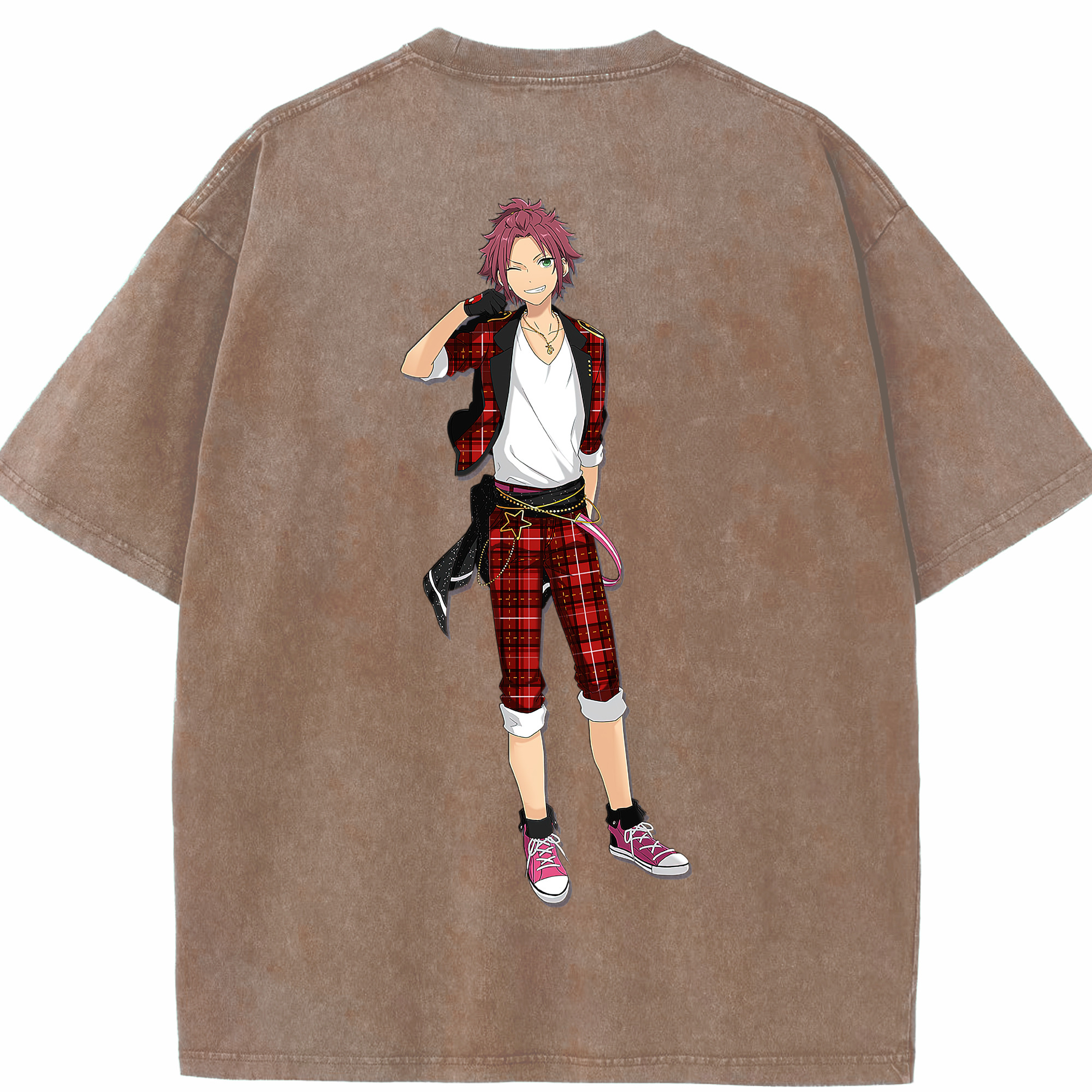 （画像用） あんさんぶるスターズ! Ensemble Stars 綿100% ヴィンテージ風 半袖Tシャツ（背面プリント）