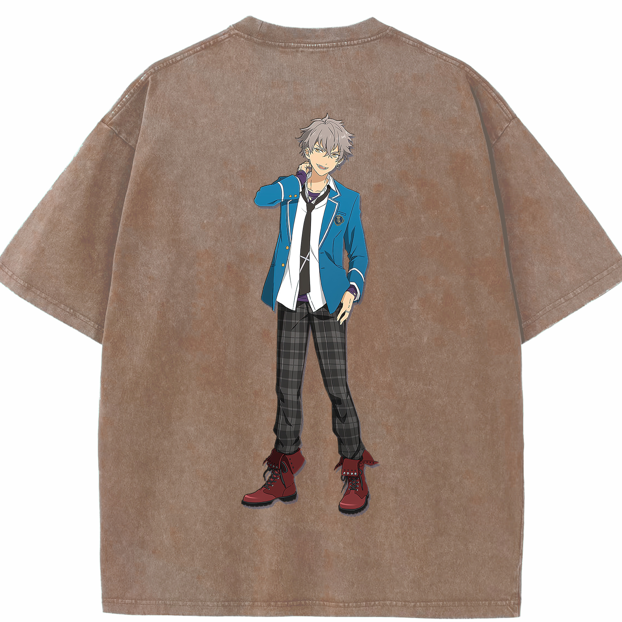 （画像用） あんさんぶるスターズ! Ensemble Stars 綿100% ヴィンテージ風 半袖Tシャツ（背面プリント）
