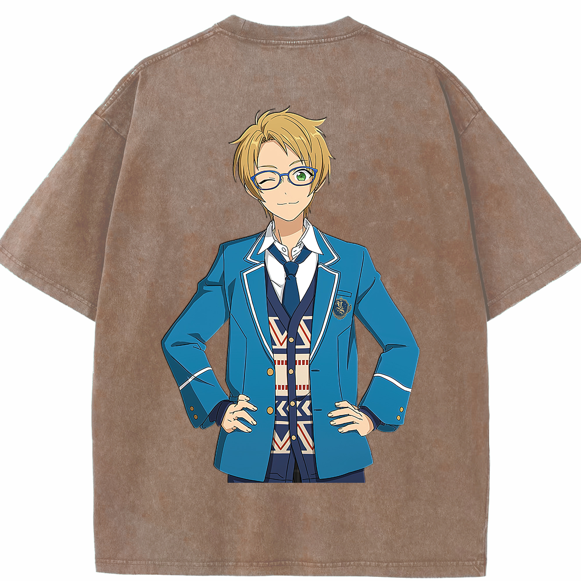 （画像用） あんさんぶるスターズ! Ensemble Stars 綿100% ヴィンテージ風 半袖Tシャツ（背面プリント）