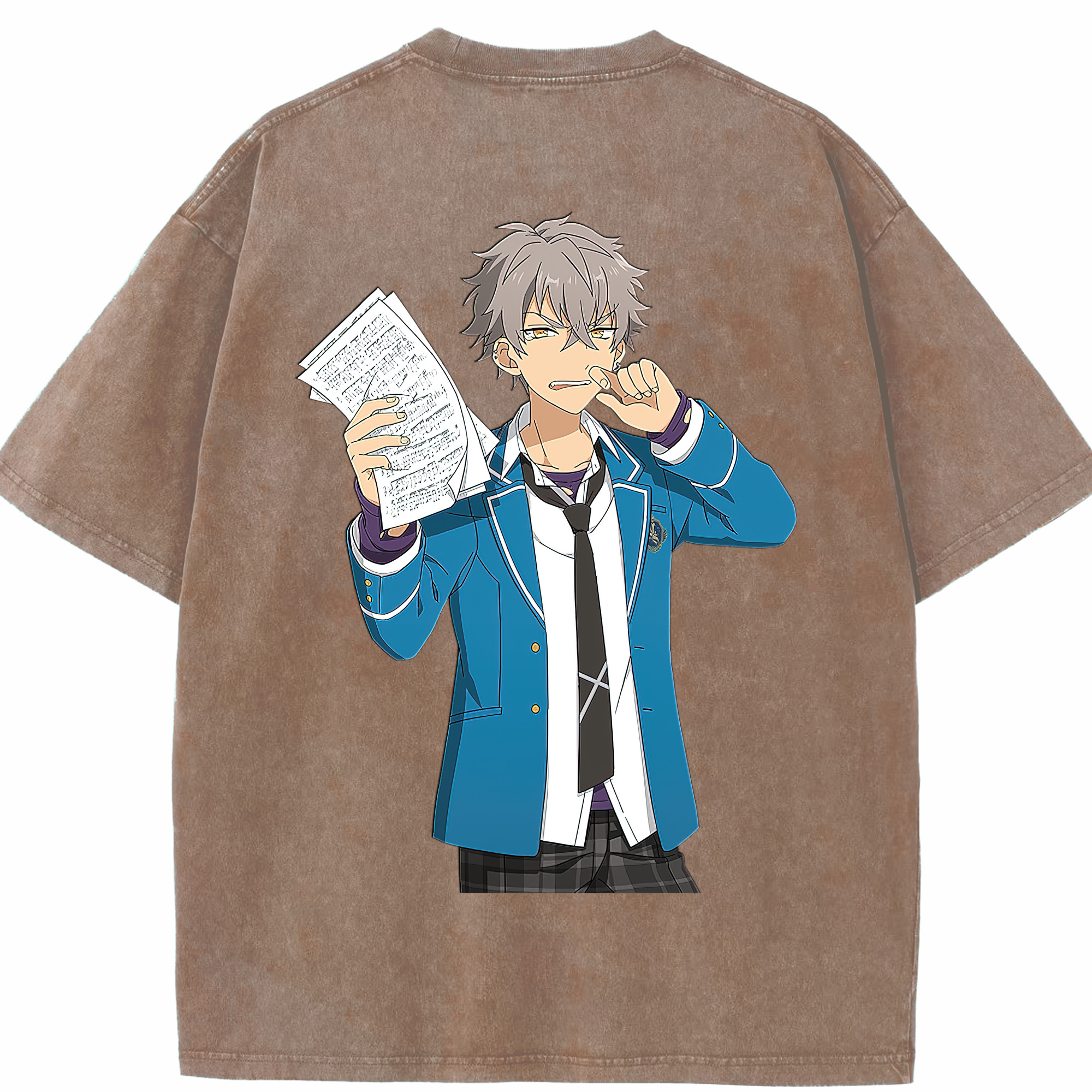（画像用） あんさんぶるスターズ! Ensemble Stars 綿100% ヴィンテージ風 半袖Tシャツ（背面プリント）