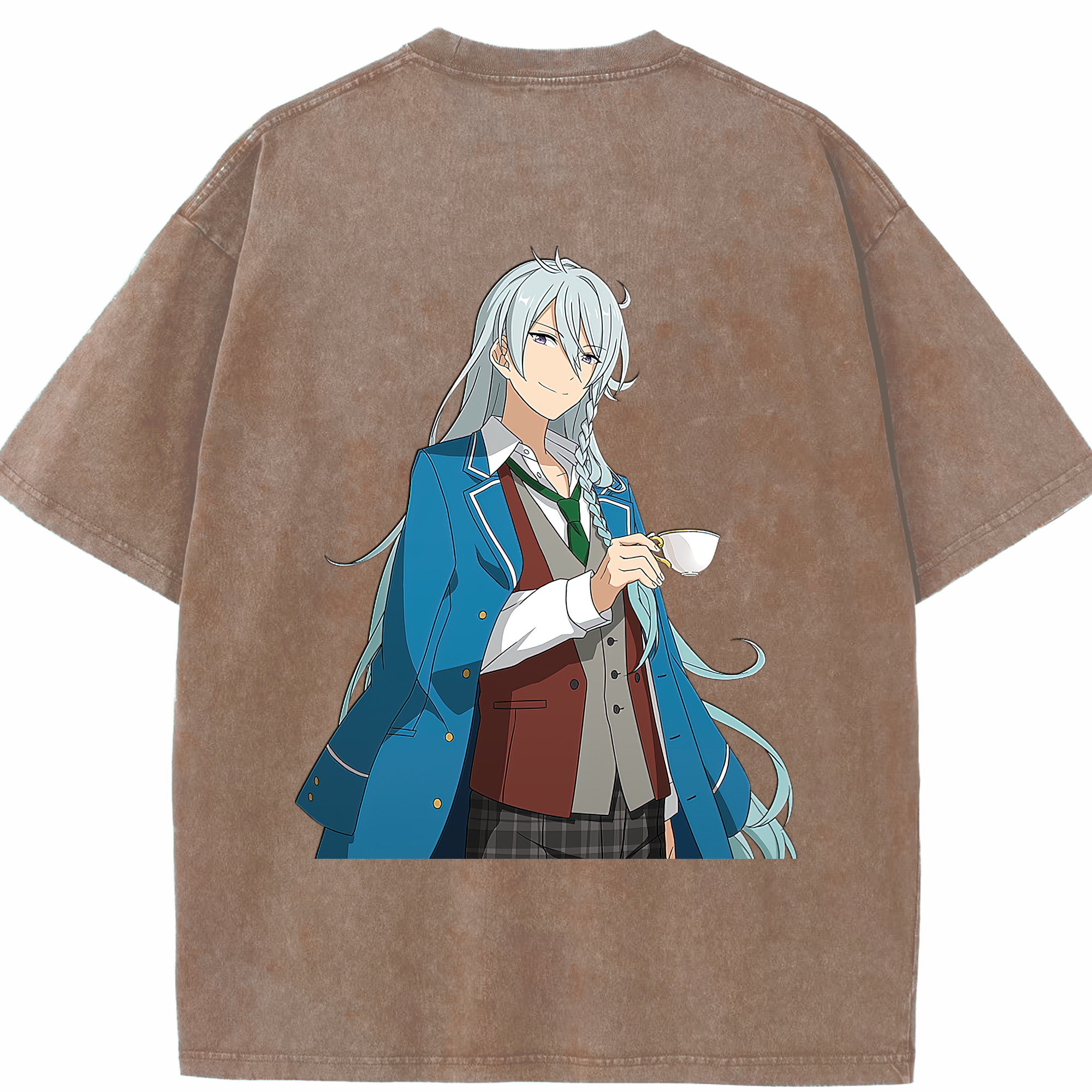 （画像用） あんさんぶるスターズ! Ensemble Stars 綿100% ヴィンテージ風 半袖Tシャツ（背面プリント）