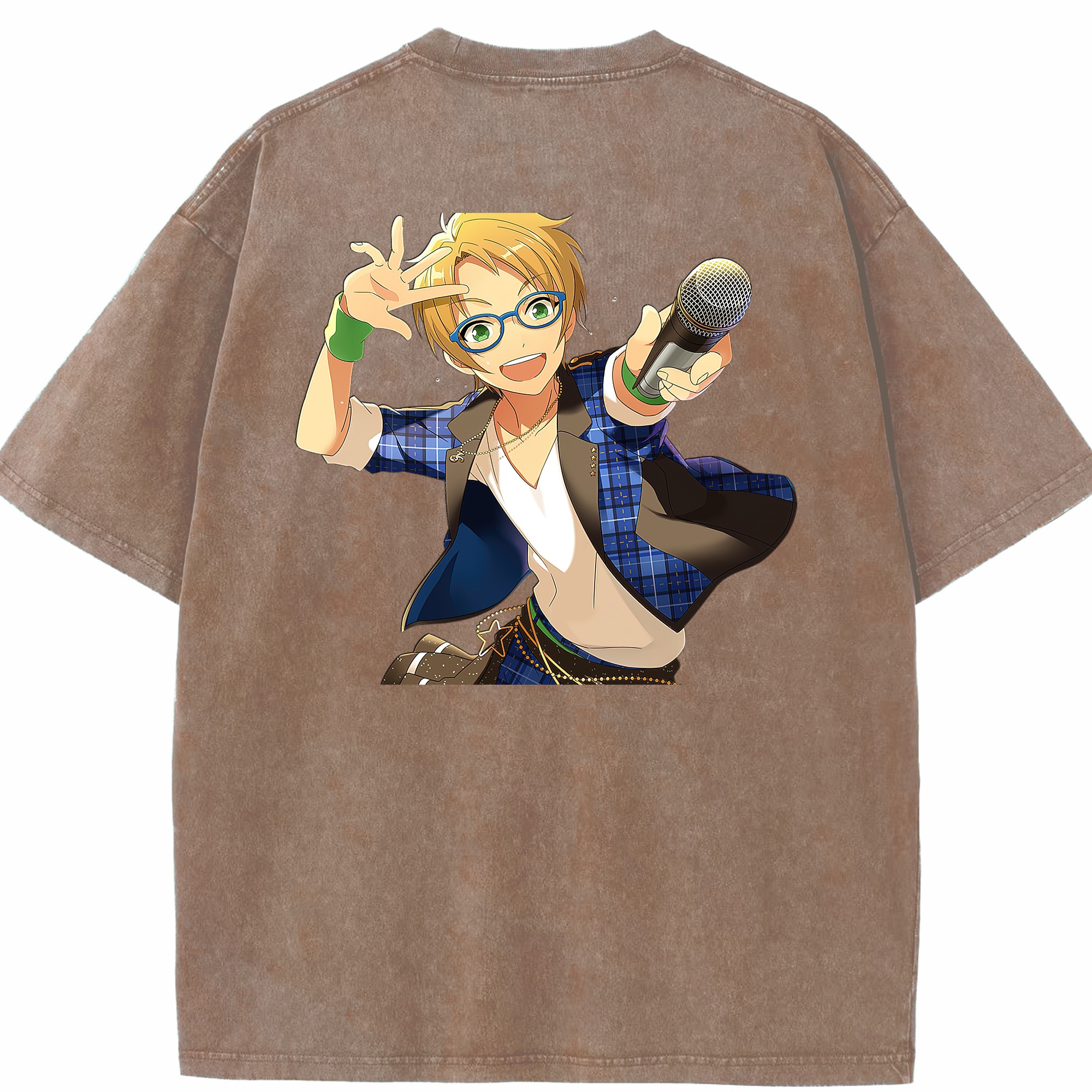 （画像用） あんさんぶるスターズ! Ensemble Stars 綿100% ヴィンテージ風 半袖Tシャツ（背面プリント）