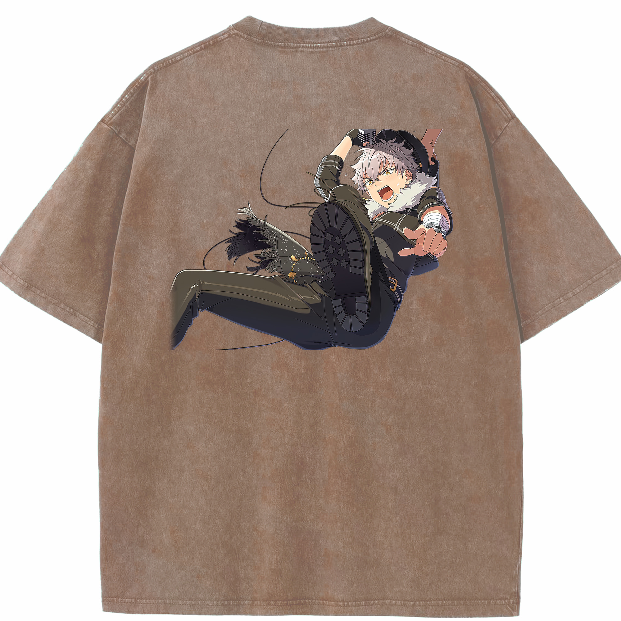 （画像用） あんさんぶるスターズ! Ensemble Stars 綿100% ヴィンテージ風 半袖Tシャツ（背面プリント）