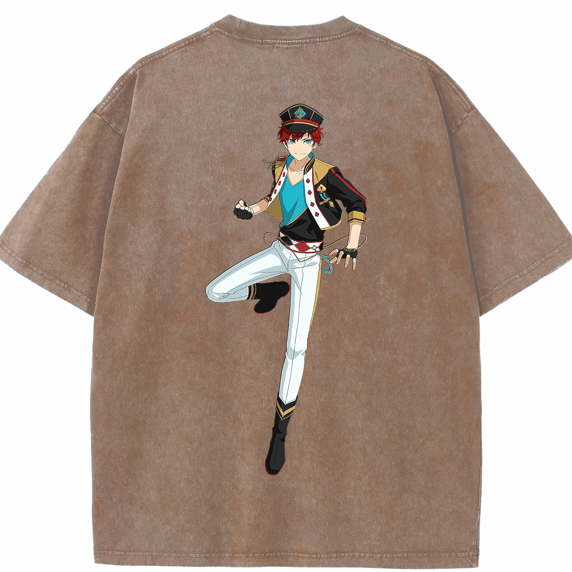 （画像用） あんさんぶるスターズ! Ensemble Stars 綿100% ヴィンテージ風 半袖Tシャツ（背面プリント）