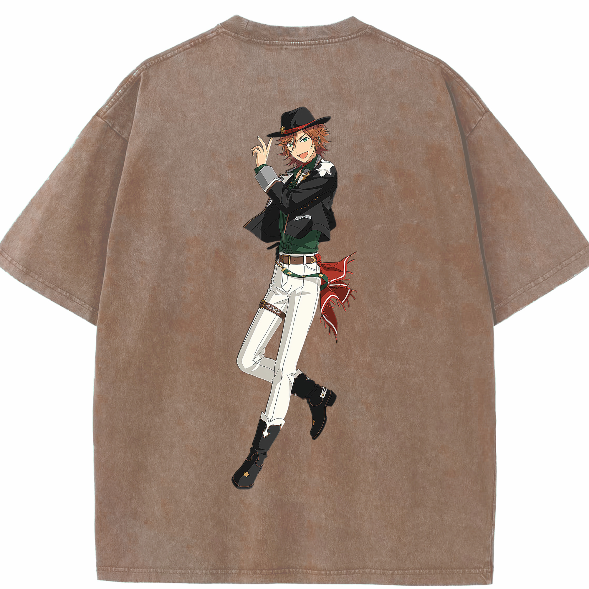 （画像用） あんさんぶるスターズ! Ensemble Stars 綿100% ヴィンテージ風 半袖Tシャツ（背面プリント）