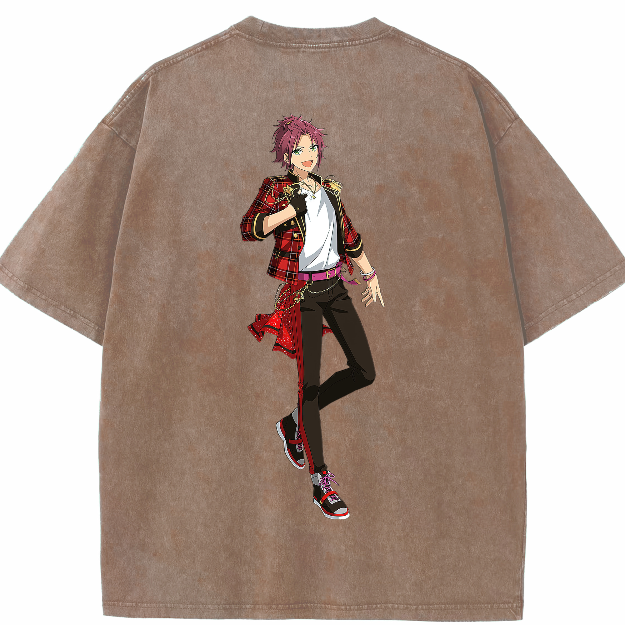 （画像用） あんさんぶるスターズ! Ensemble Stars 綿100% ヴィンテージ風 半袖Tシャツ（背面プリント）
