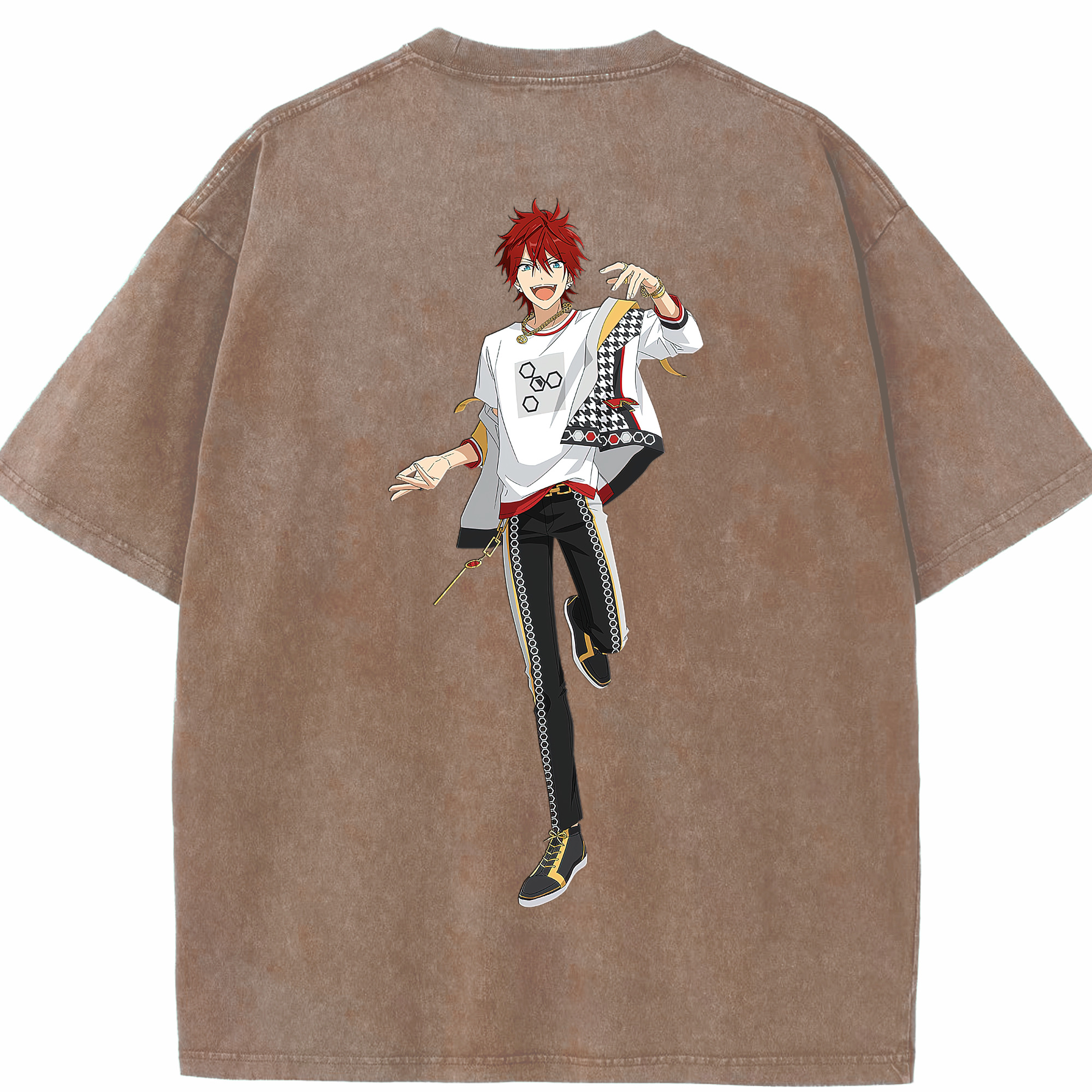 （画像用） あんさんぶるスターズ! Ensemble Stars 綿100% ヴィンテージ風 半袖Tシャツ（背面プリント）