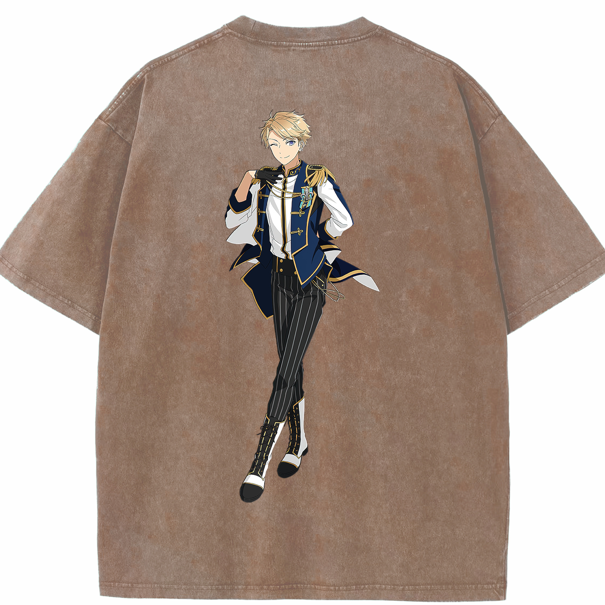 （画像用） あんさんぶるスターズ! Ensemble Stars 綿100% ヴィンテージ風 半袖Tシャツ（背面プリント）