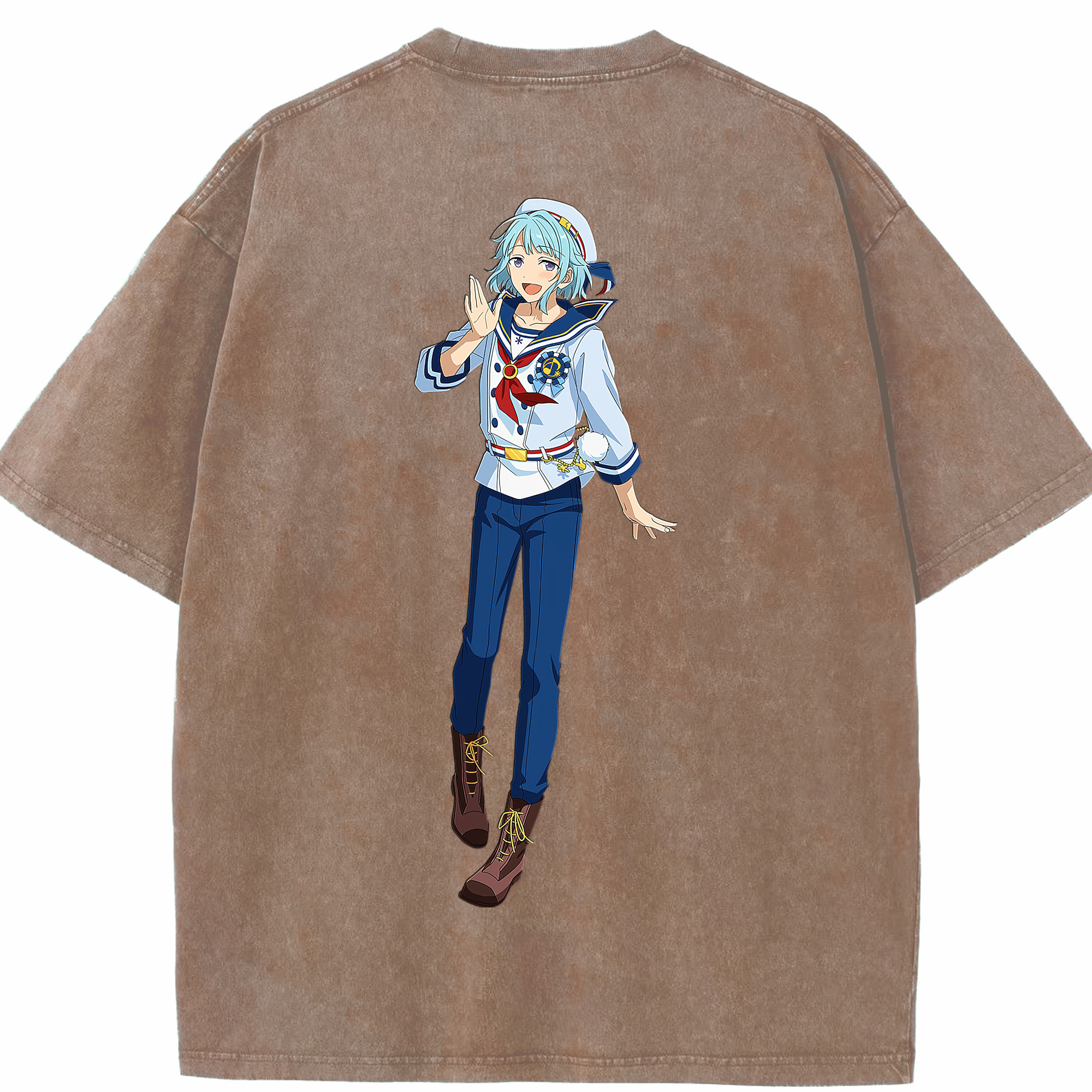 （画像用） あんさんぶるスターズ! Ensemble Stars 綿100% ヴィンテージ風 半袖Tシャツ（背面プリント）