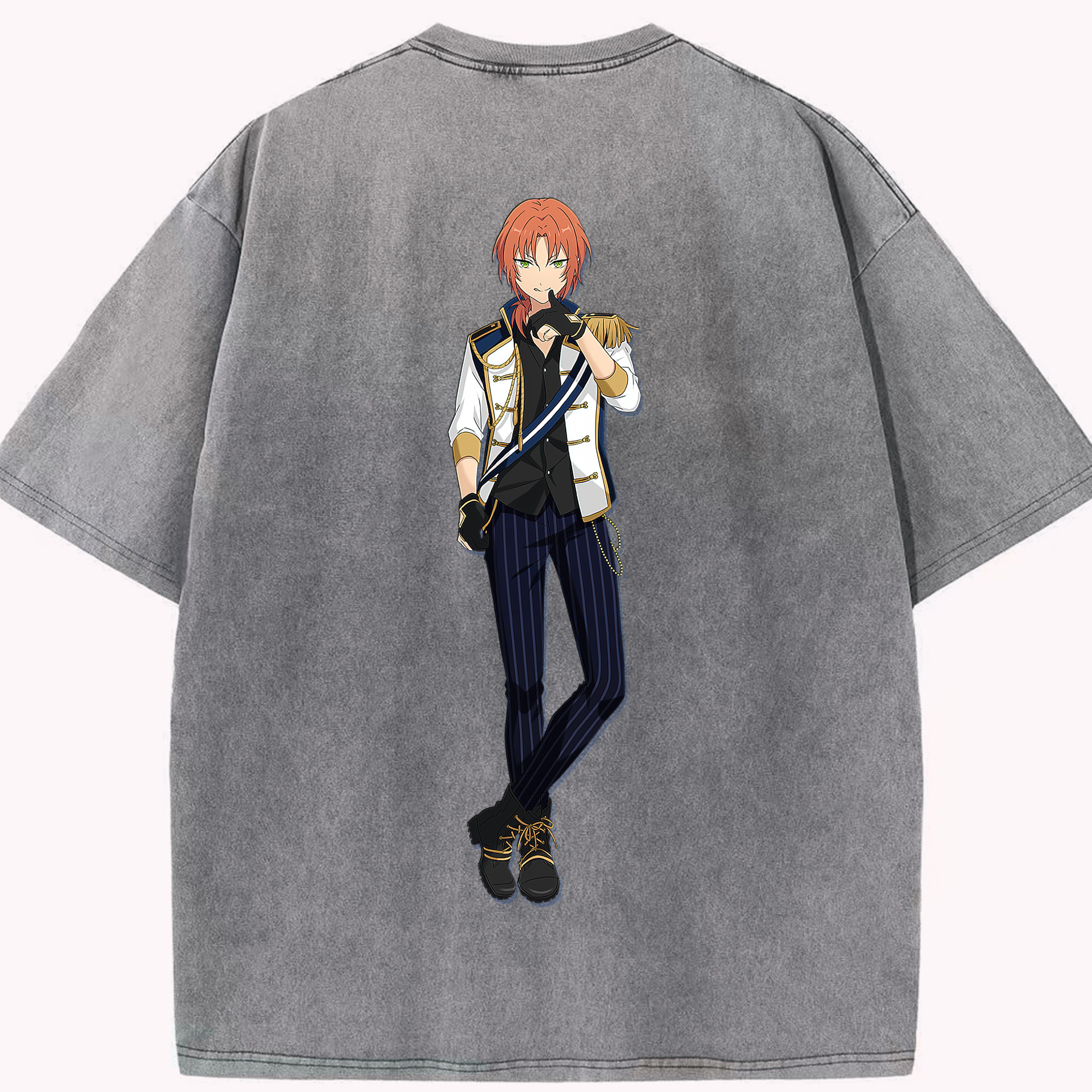 （画像用） あんさんぶるスターズ! Ensemble Stars 綿100% ヴィンテージ風 半袖Tシャツ（背面プリント）