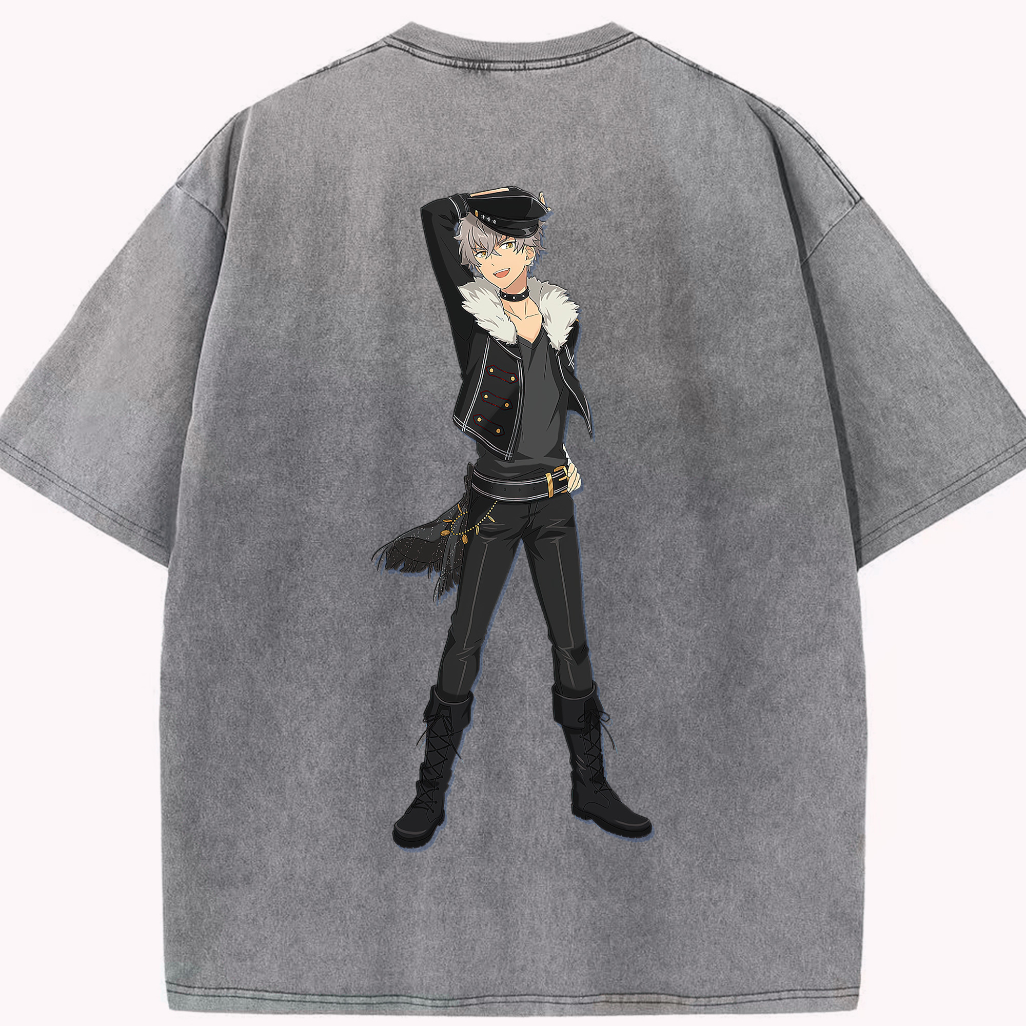 （画像用） あんさんぶるスターズ! Ensemble Stars 綿100% ヴィンテージ風 半袖Tシャツ（背面プリント）