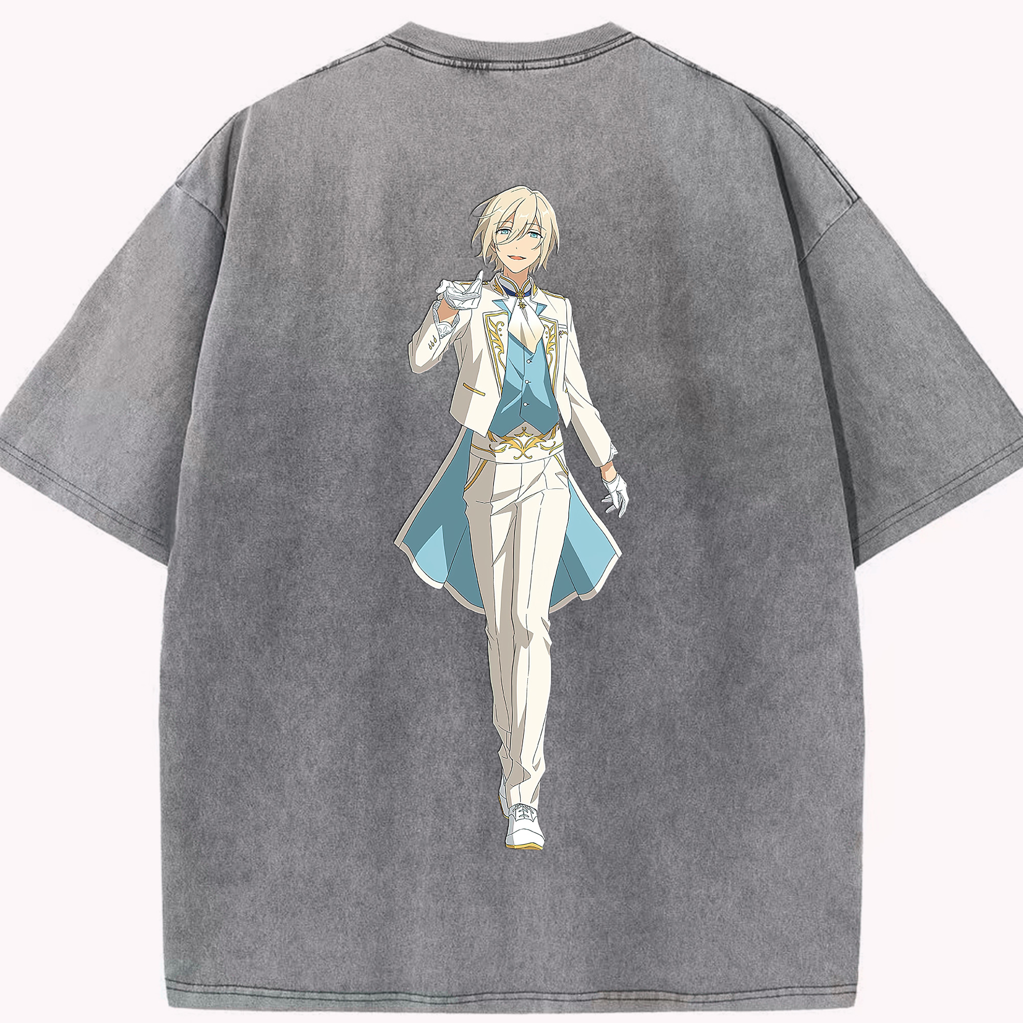 （画像用） あんさんぶるスターズ! Ensemble Stars 綿100% ヴィンテージ風 半袖Tシャツ（背面プリント）