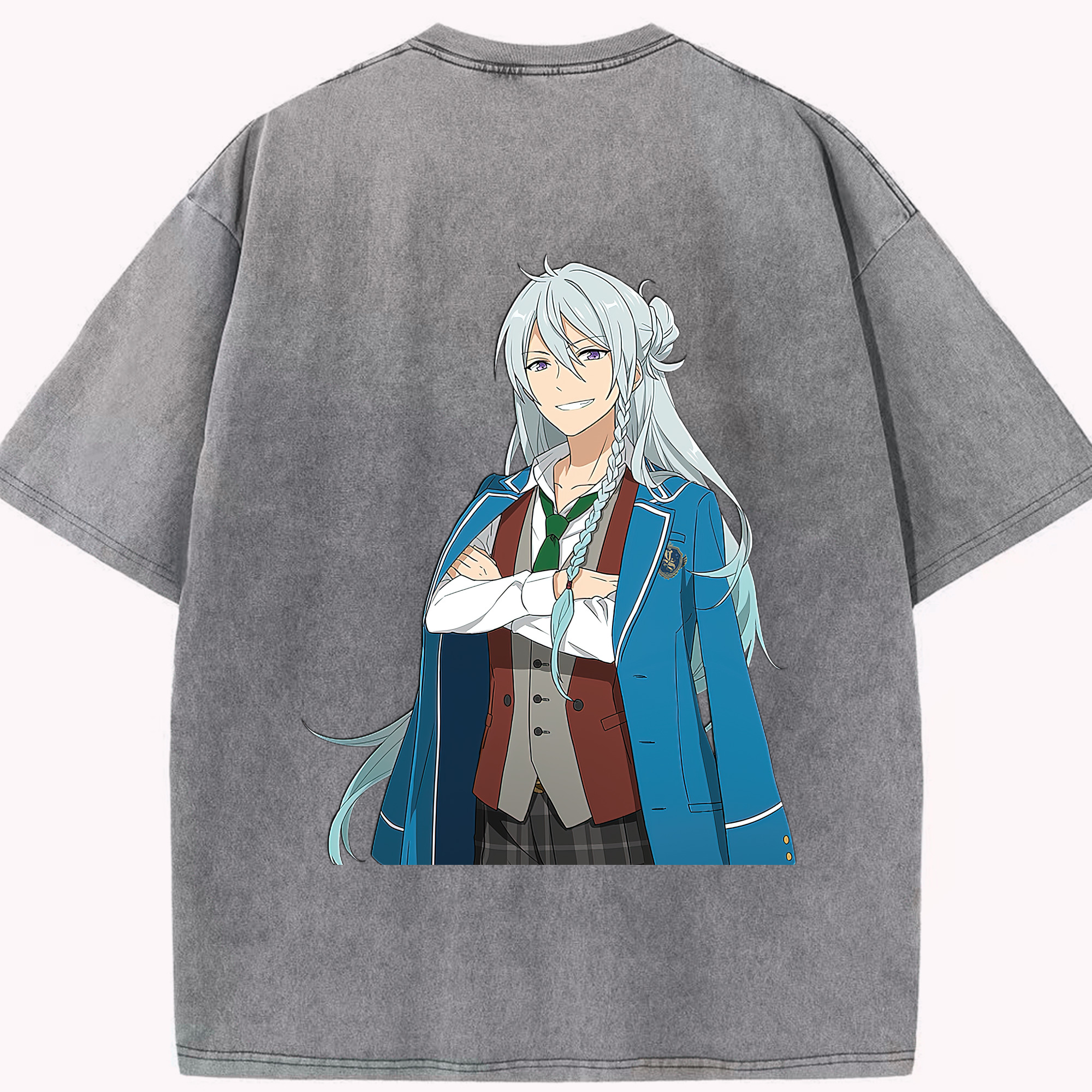 （画像用） あんさんぶるスターズ! Ensemble Stars 綿100% ヴィンテージ風 半袖Tシャツ（背面プリント）