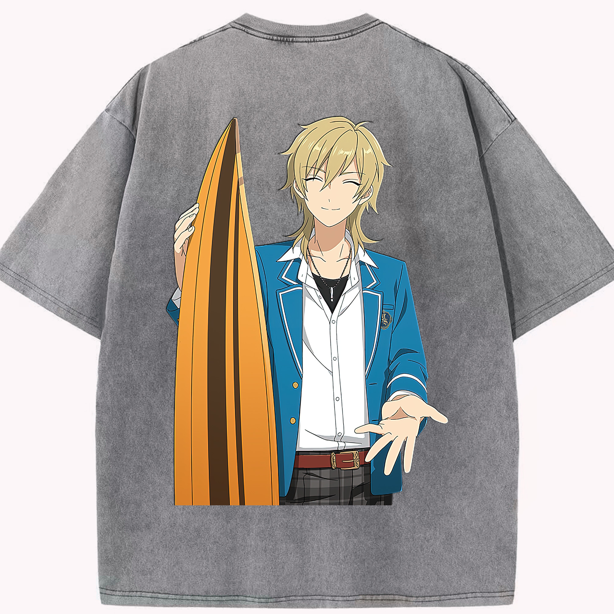 （画像用） あんさんぶるスターズ! Ensemble Stars 綿100% ヴィンテージ風 半袖Tシャツ（背面プリント）