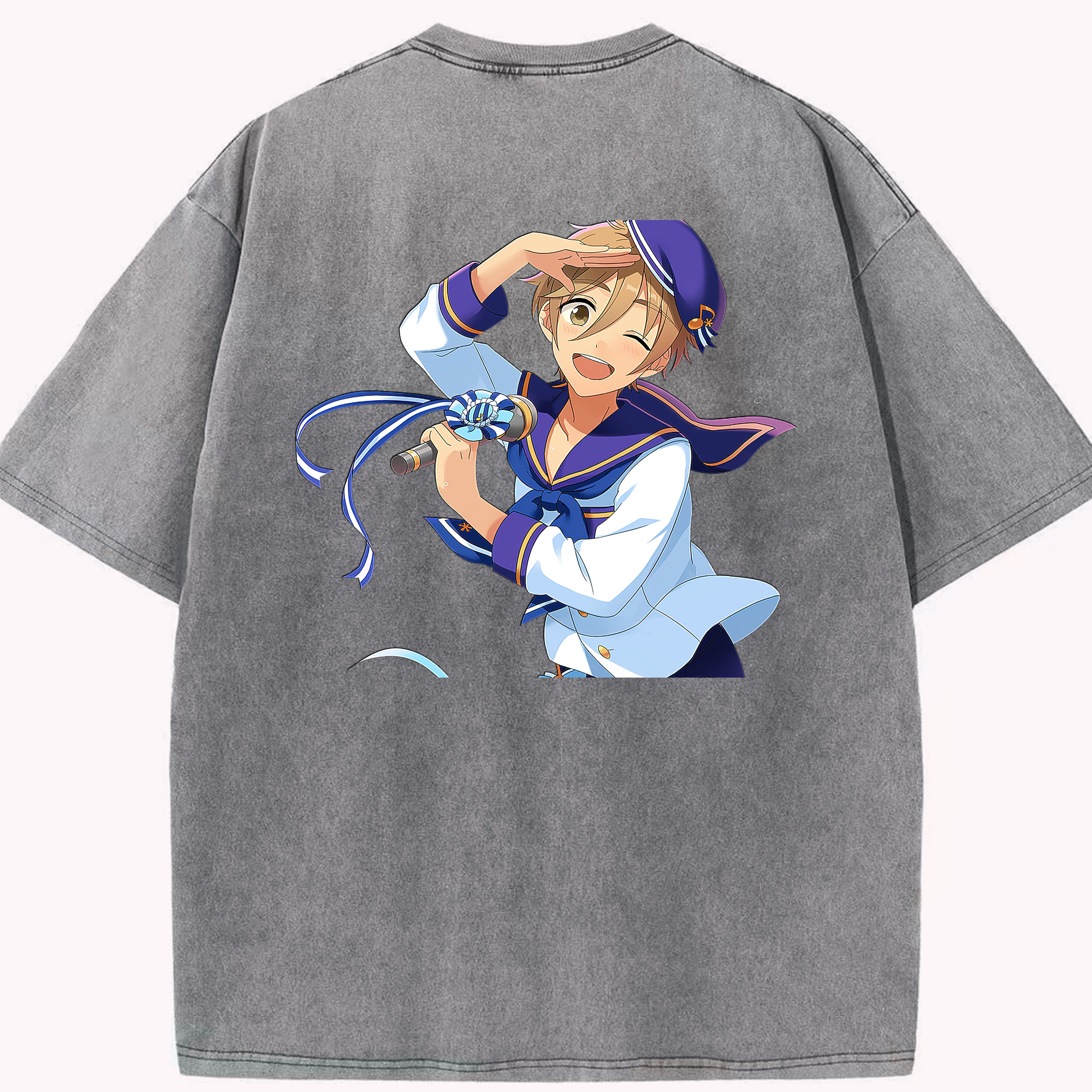 （画像用） あんさんぶるスターズ! Ensemble Stars 綿100% ヴィンテージ風 半袖Tシャツ（背面プリント）