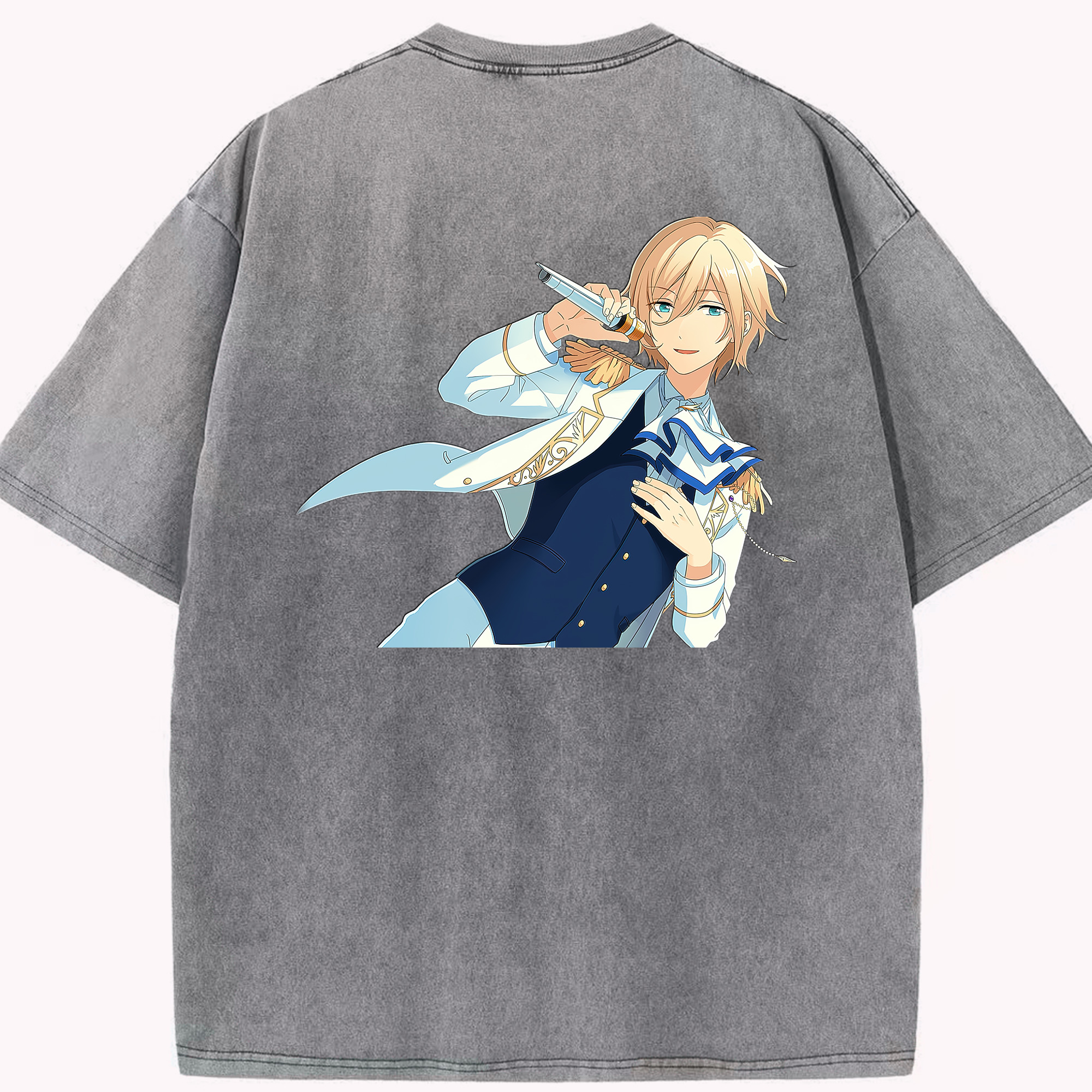 （画像用） あんさんぶるスターズ! Ensemble Stars 綿100% ヴィンテージ風 半袖Tシャツ（背面プリント）